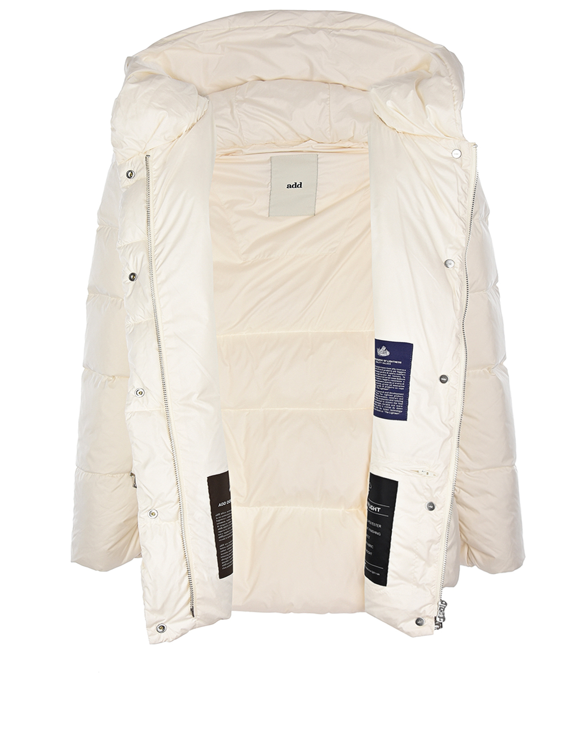 Белая куртка-пуховик с капюшоном ADD, размер 44, цвет белый - фото 2