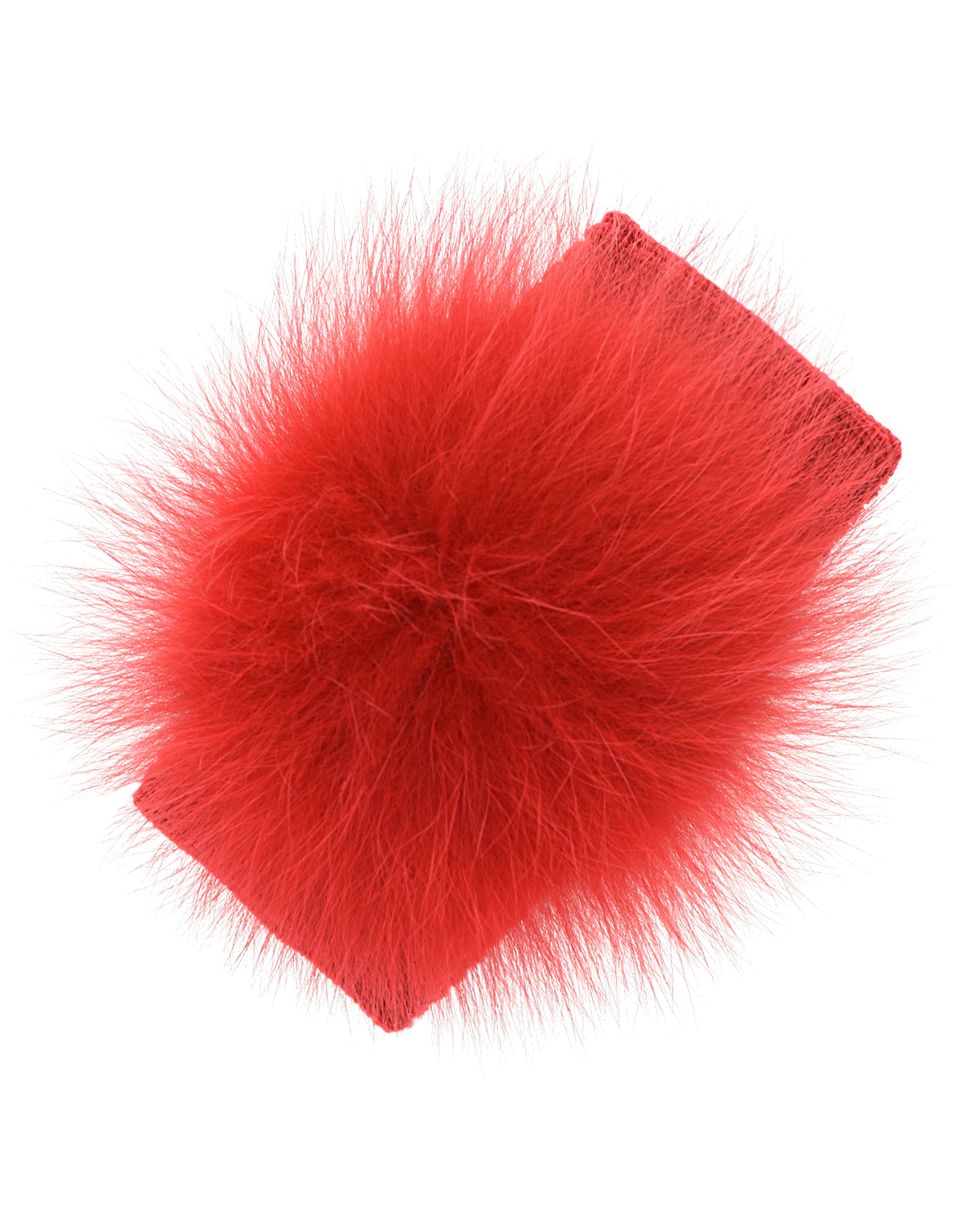 Красная повязка с меховым помпоном Aletta детская, размер unica, цвет красный