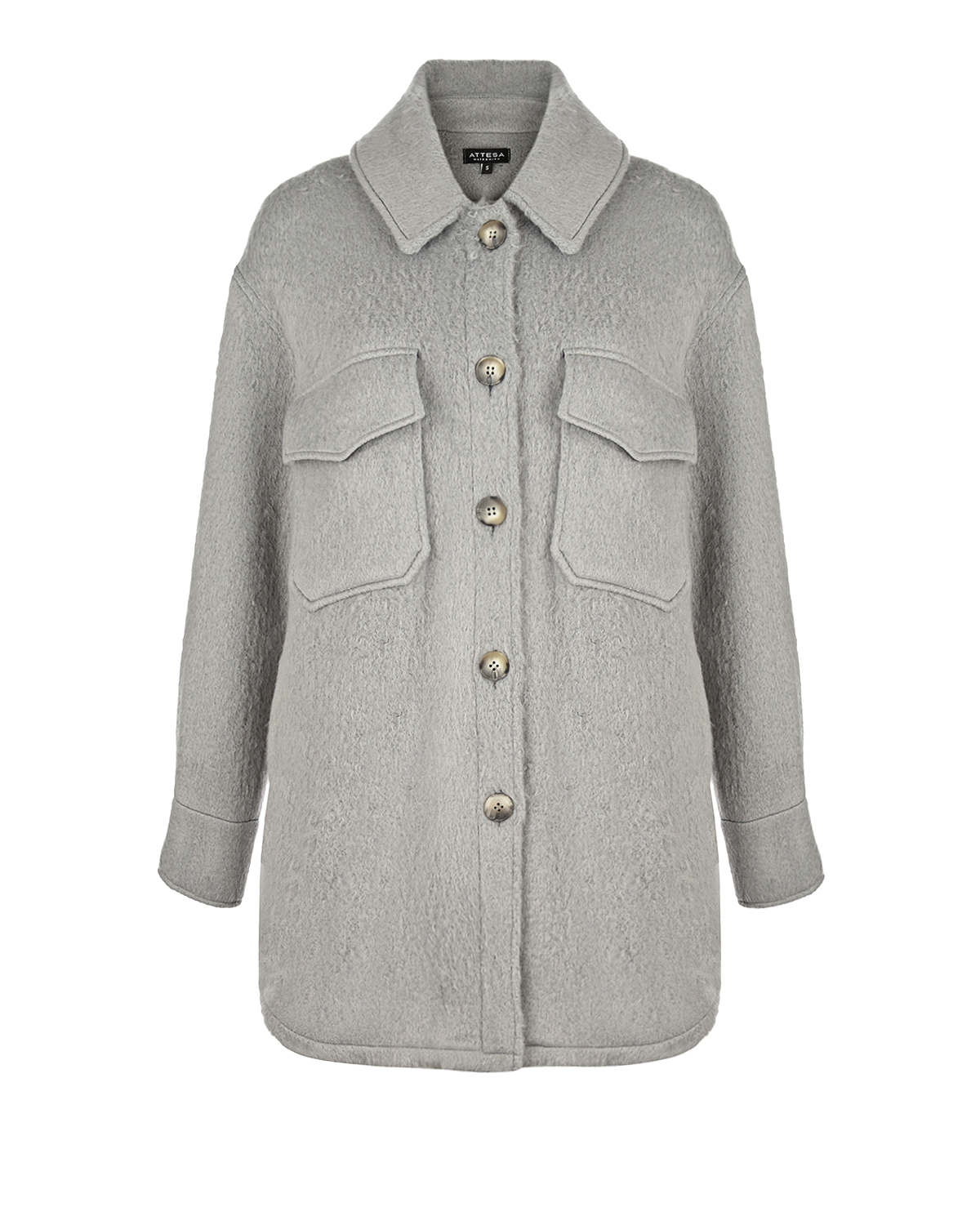 Серая куртка с накладными карманами Attesa, размер 38, цвет серый - фото 1