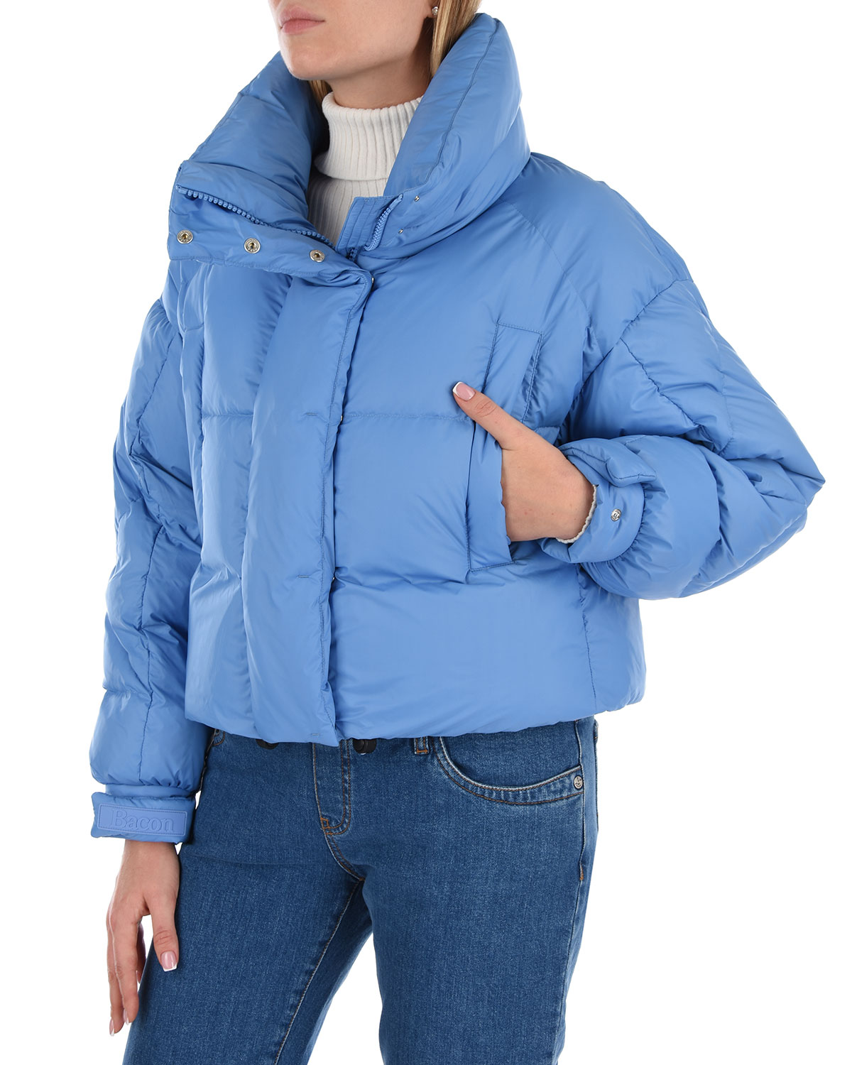 Укороченная синяя куртка Bacon, размер 38, цвет синий - фото 8