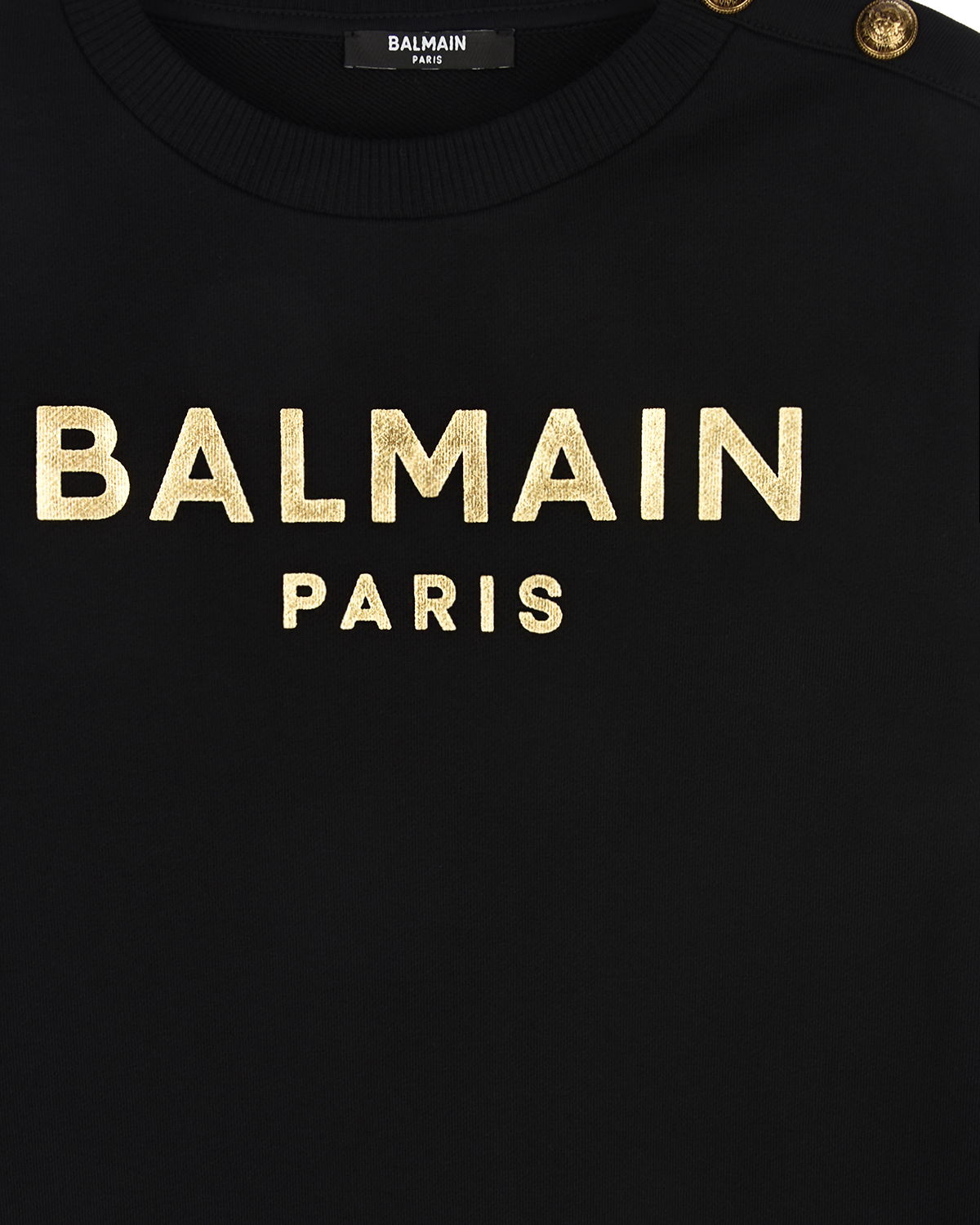 Черный свитшот с золотым логотипом Balmain детский, размер 152 - фото 3