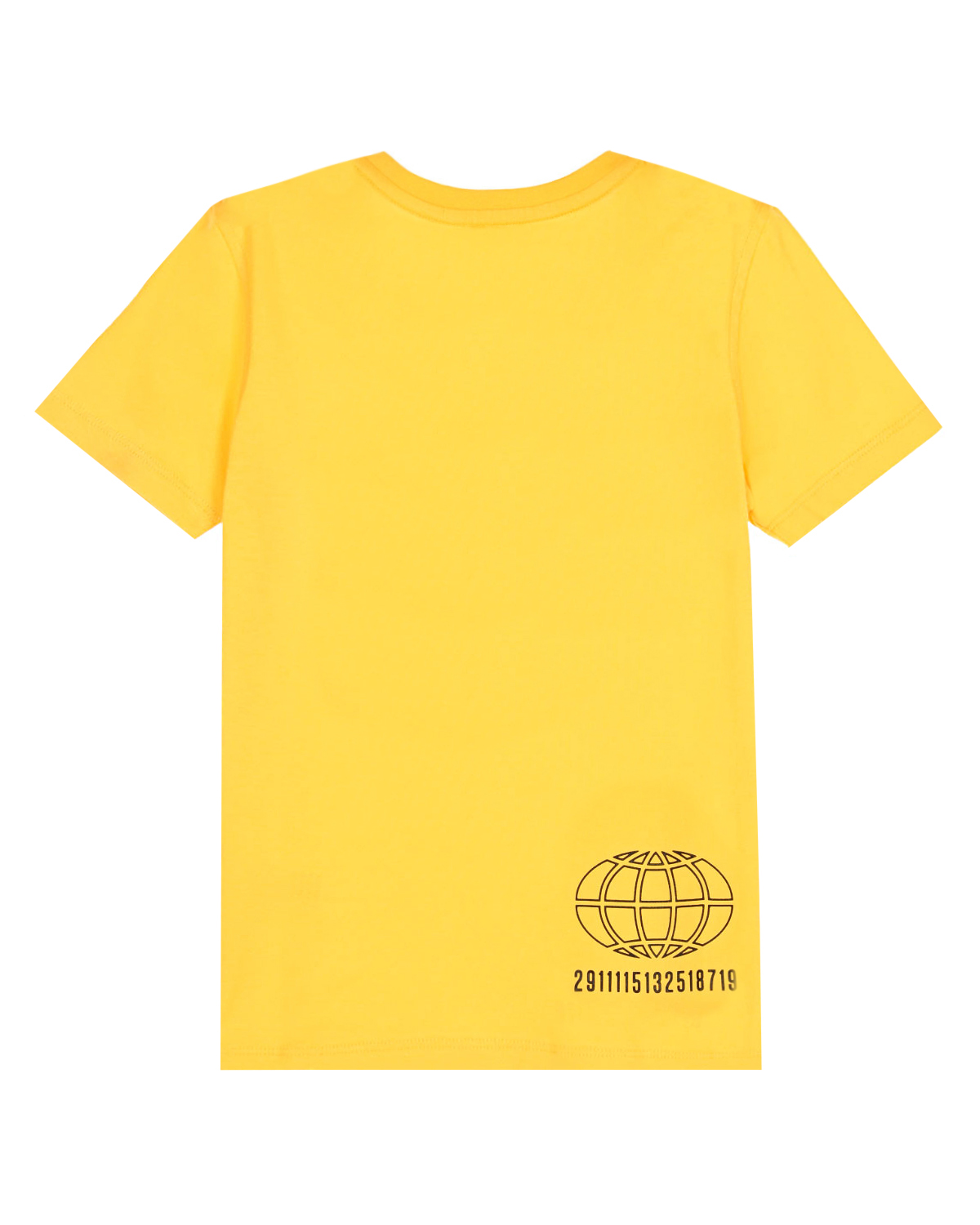 Желтая футболка с черным логотипом Bikkembergs детская, размер 128, цвет желтый - фото 2