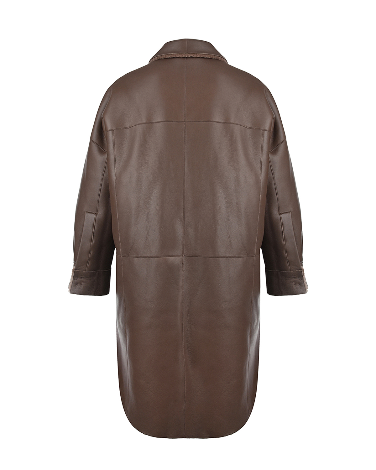 Двухстороннее пальто-дубленка Blancha, размер 42, цвет коричневый - фото 4