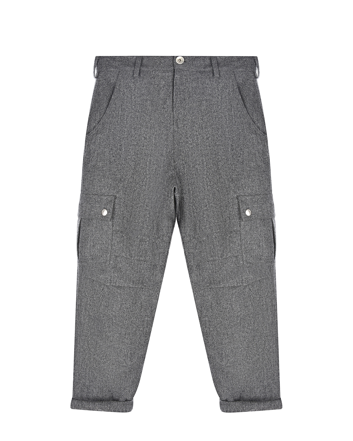 Серые брюки с карманами-карго Brunello Cucinelli детские, размер 140, цвет серый