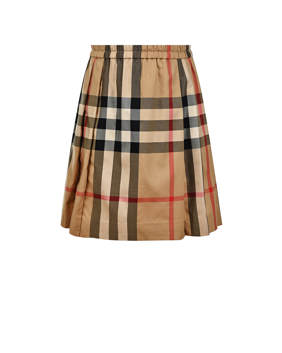 Клетчатая юбка с эластичным поясом Burberry детская, размер 128, цвет бежевый - фото 1