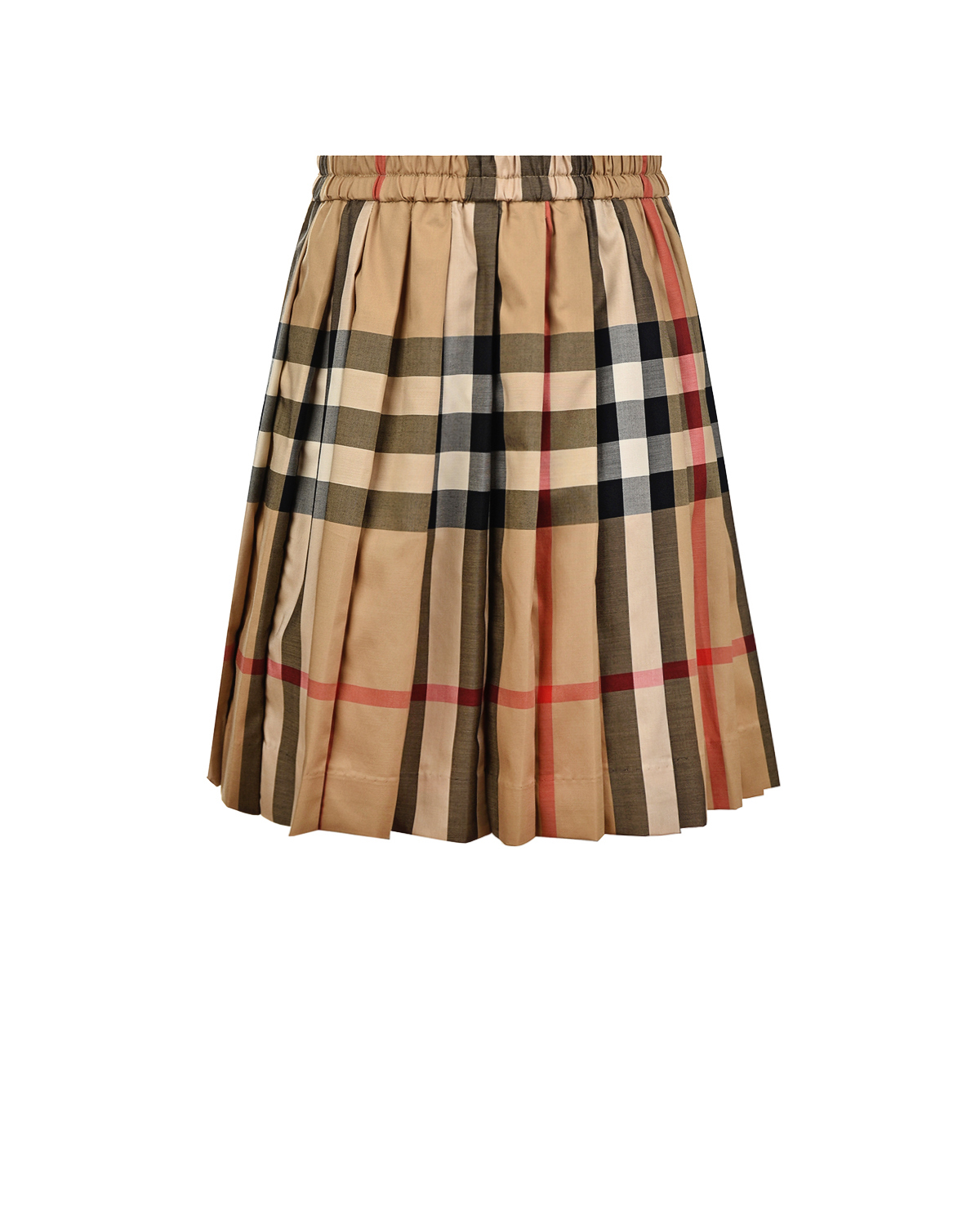 Клетчатая юбка с эластичным поясом Burberry детская, размер 128, цвет бежевый - фото 3