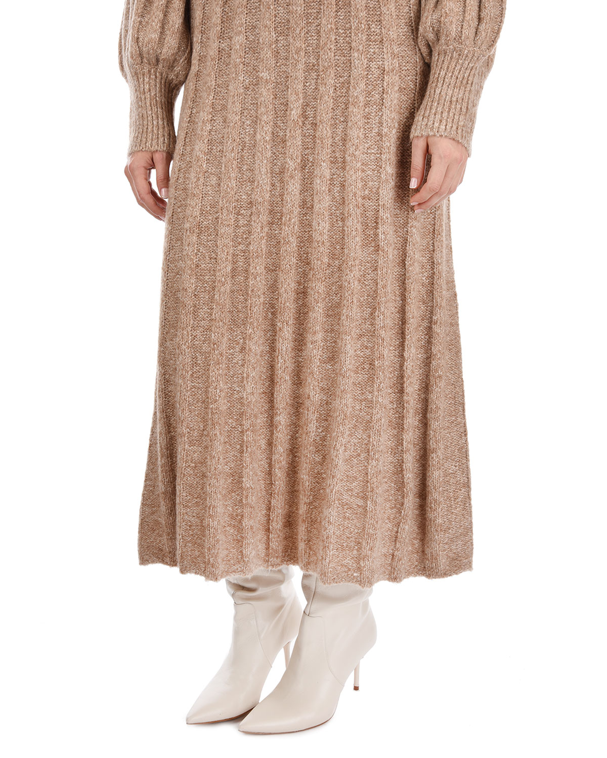 Плиссированное платье бежевого цвета By Malene Birger, размер 38 - фото 9