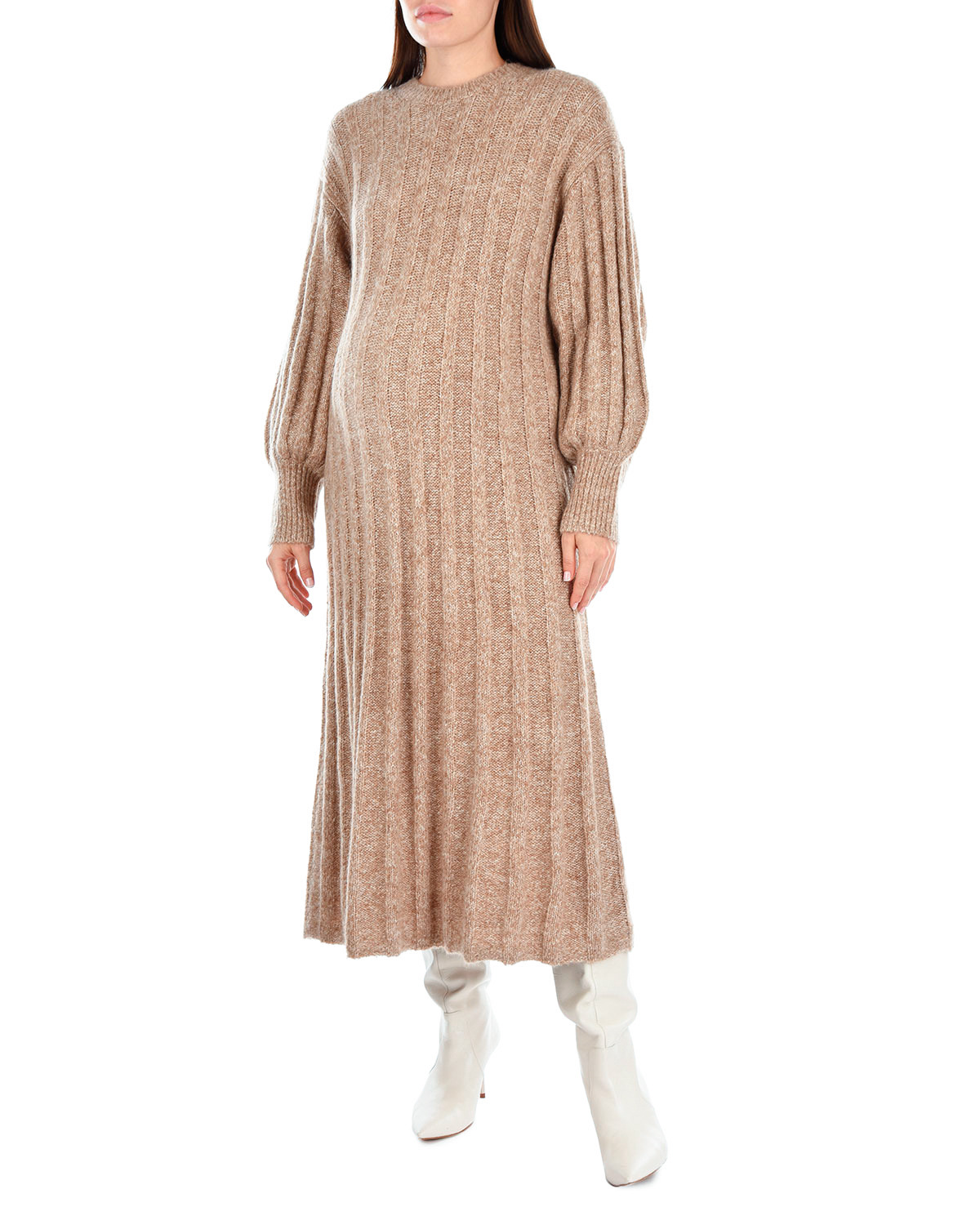 Плиссированное платье бежевого цвета By Malene Birger, размер 38 - фото 4