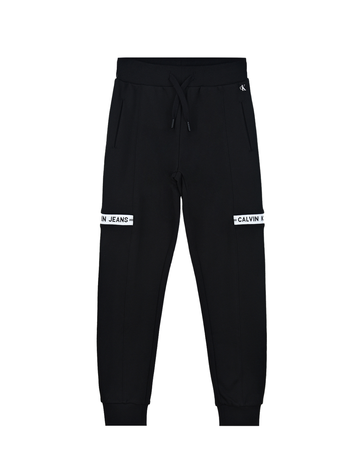 Черные спортивные брюки с лого на коленях Calvin Klein детские