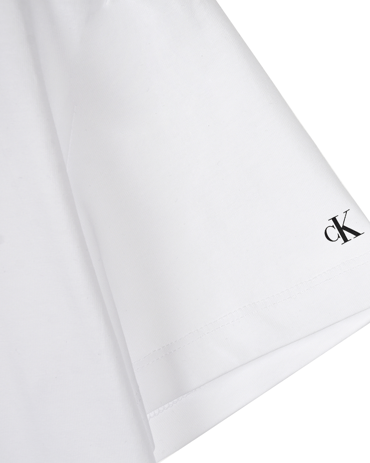 Белая футболка с лого на горловине Calvin Klein детская, размер 140, цвет белый - фото 3