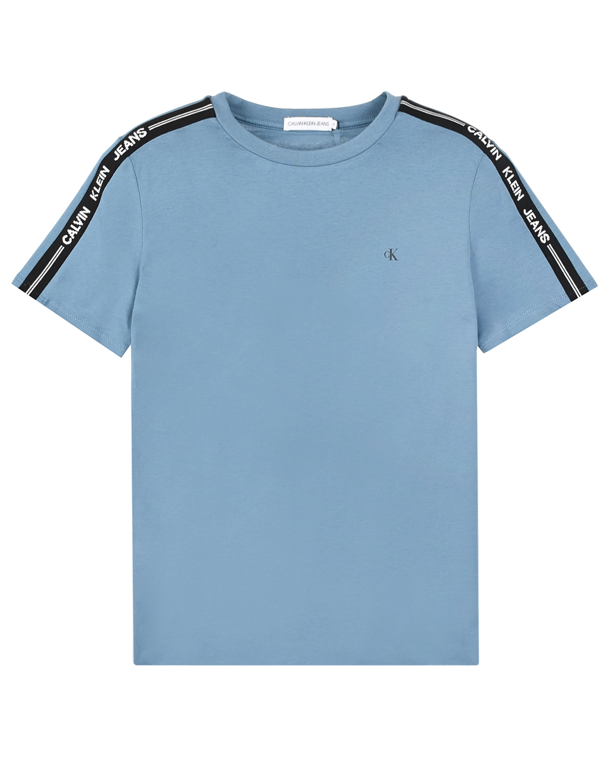 Синяя футболка с лого на плечах Calvin Klein детская
