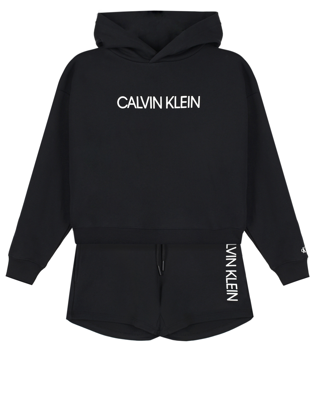 Черный комплект: худи и шорты Calvin Klein детский
