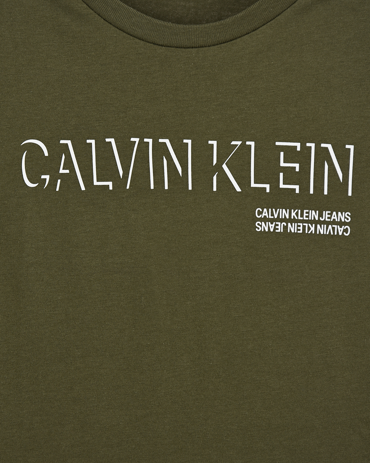 Футболка оливкового цвета Calvin Klein детская, размер 140 - фото 3