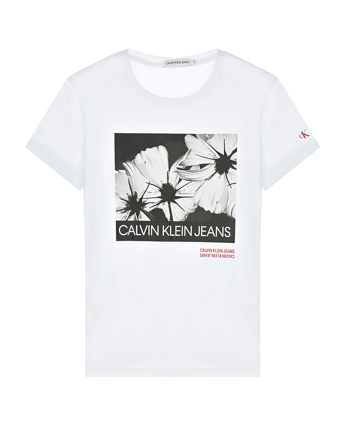 Белая футболка с цветочным фотопринтом Calvin Klein детская