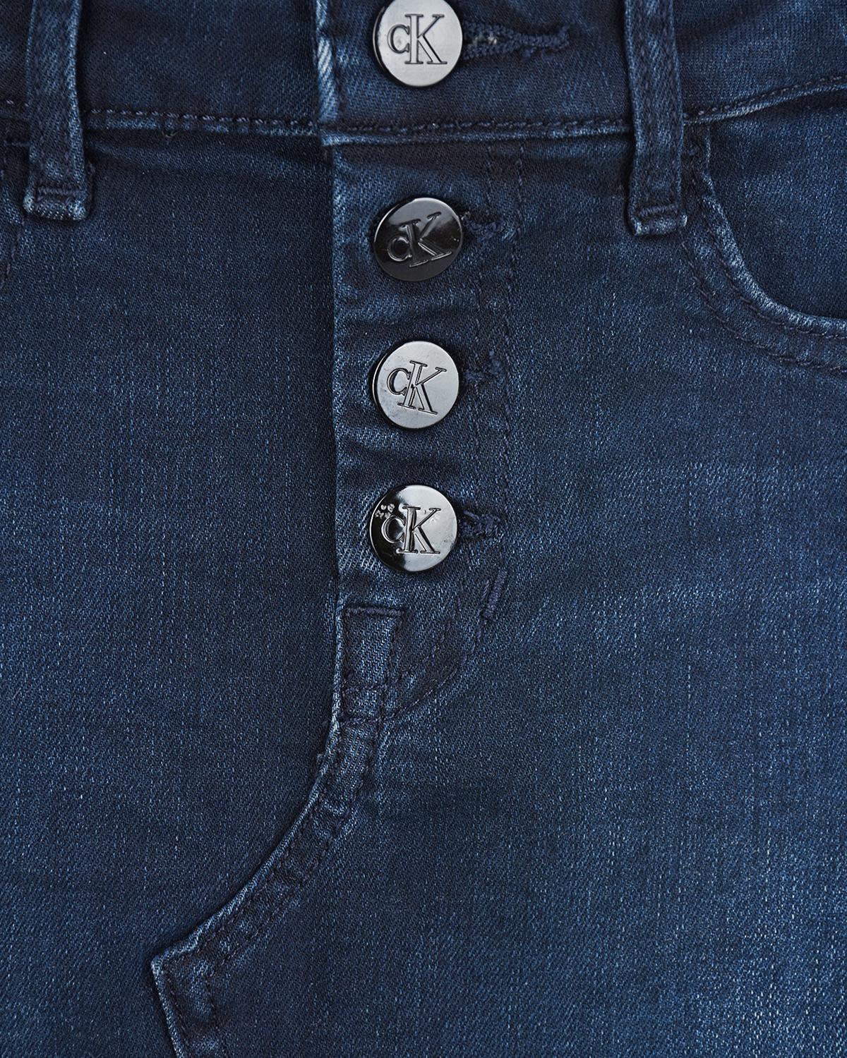 Джинсовая юбка на пуговицах Calvin Klein детская, размер 164, цвет синий - фото 3