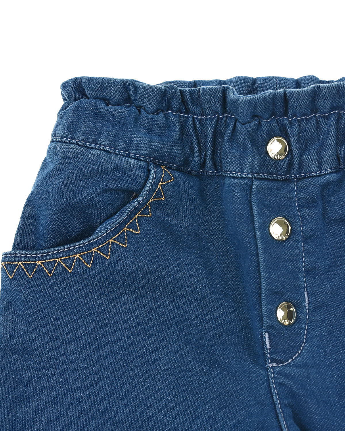 Синие джинсы с пуговицами Chloe детские, размер 86, цвет синий - фото 3