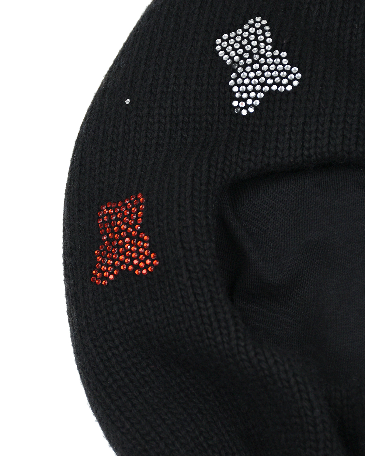 Черная шапка-шлем с медвежатами из страз Chobi детская, размер 53, цвет черный - фото 5