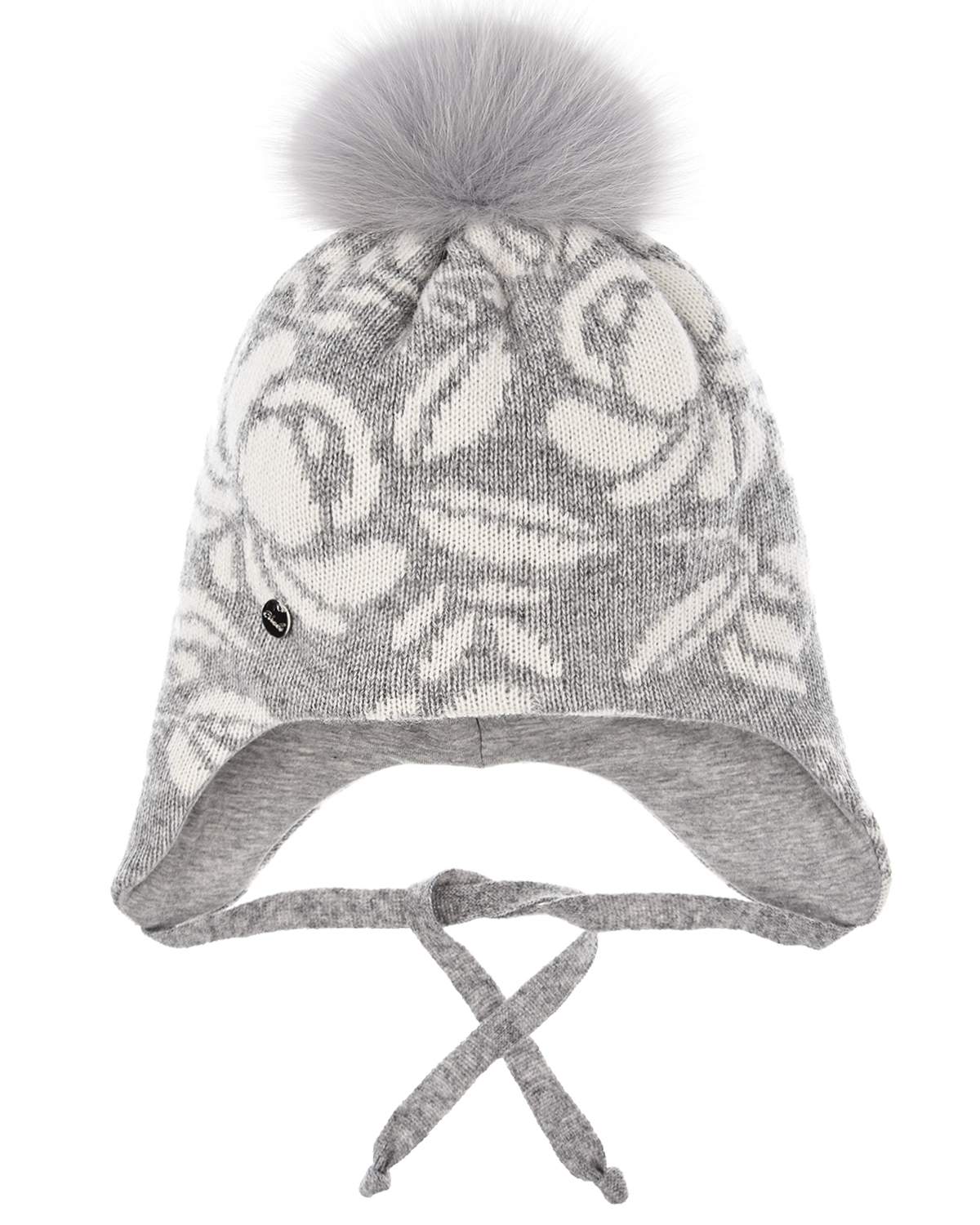 Серая шапка с жаккардовым узором Chobi детская, размер 53, цвет серый - фото 1