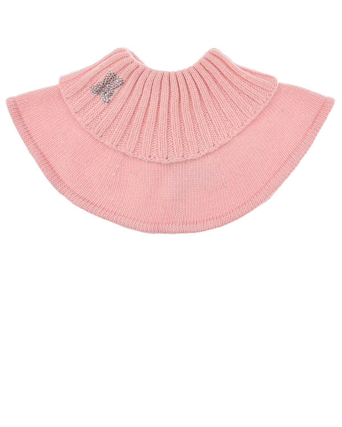 Розовый шарф-ворот с медежонком из страз Chobi детский, размер 48/50