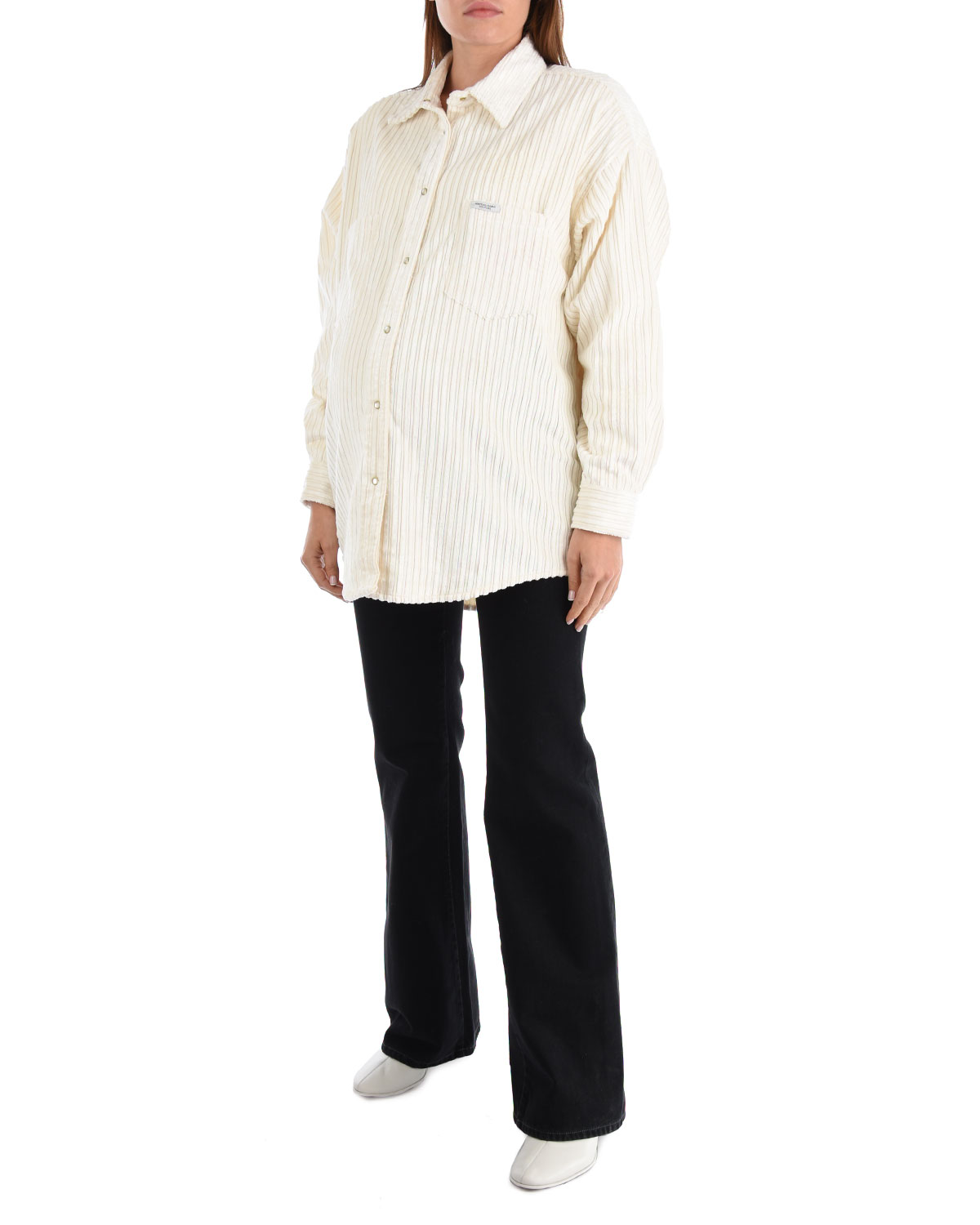 Вельветовая рубашка молочного цвета Forte dei Marmi Couture, размер 42 - фото 5