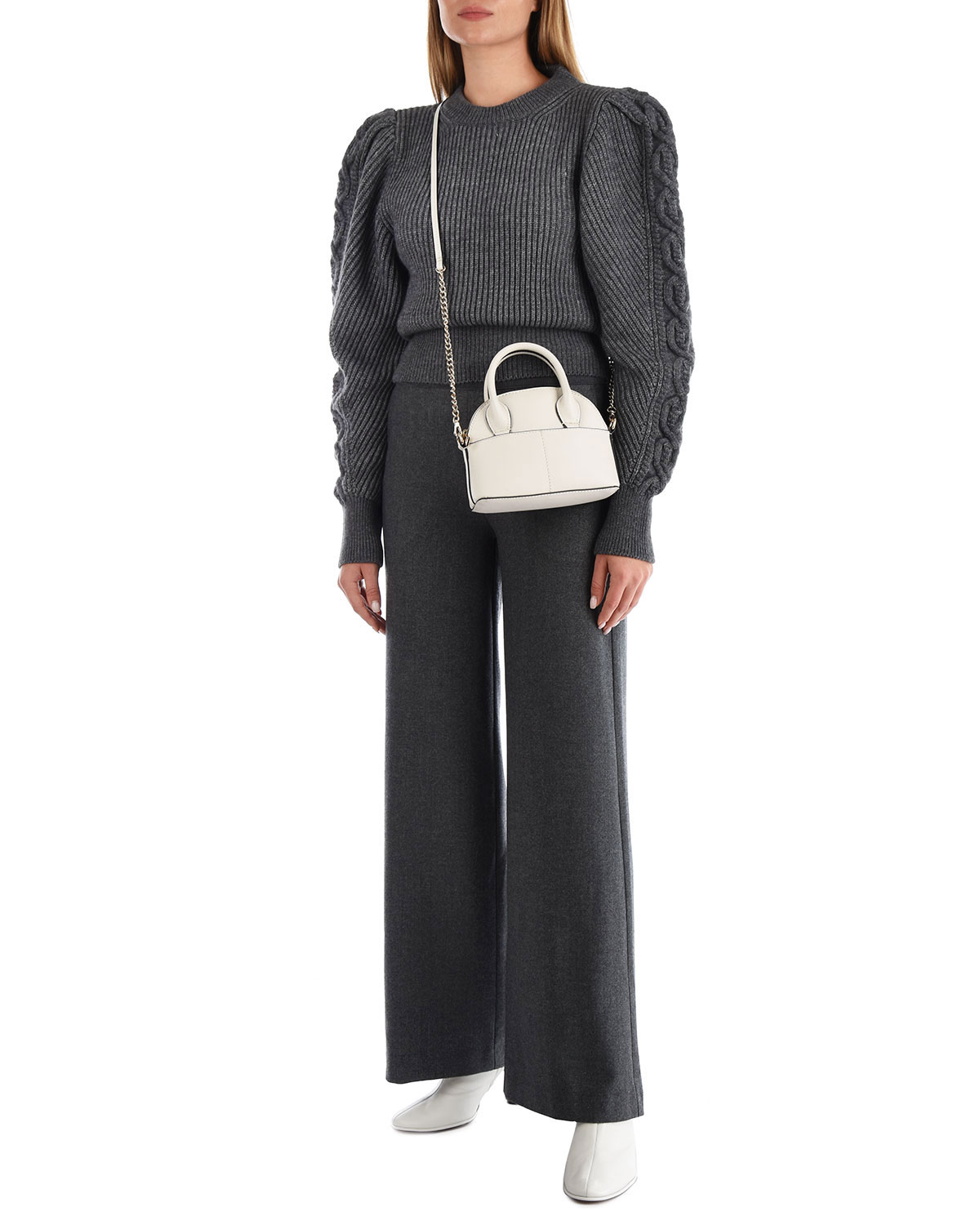 Серый джемпер с объемными рукавами Forte dei Marmi Couture, размер 40 - фото 2