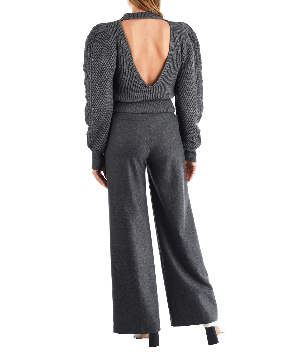 Серый джемпер с объемными рукавами Forte dei Marmi Couture, размер 40 - фото 3