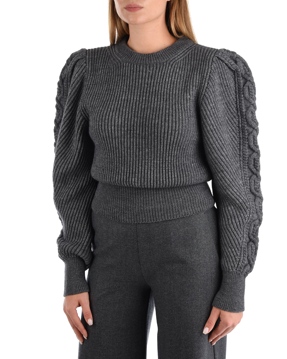 Серый джемпер с объемными рукавами Forte dei Marmi Couture, размер 40 - фото 8