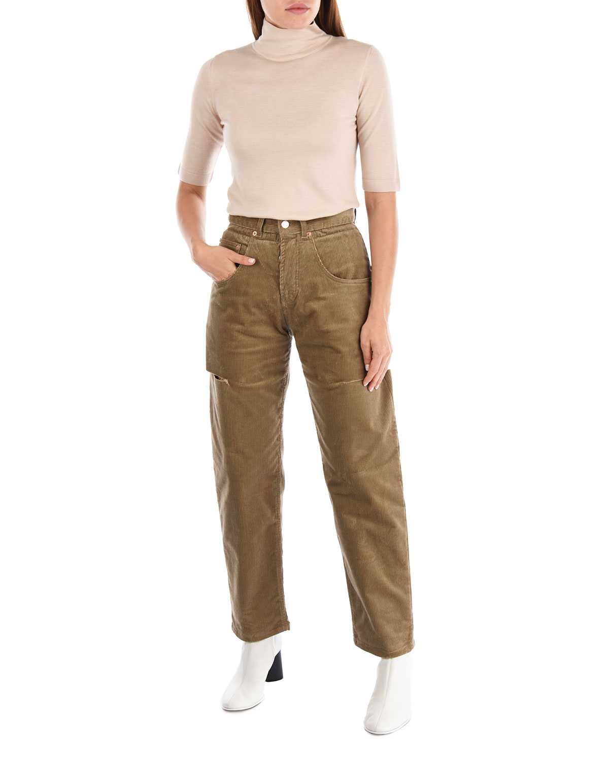 Коричневые вельветовые брюки Forte dei Marmi Couture, размер 36, цвет коричневый - фото 3