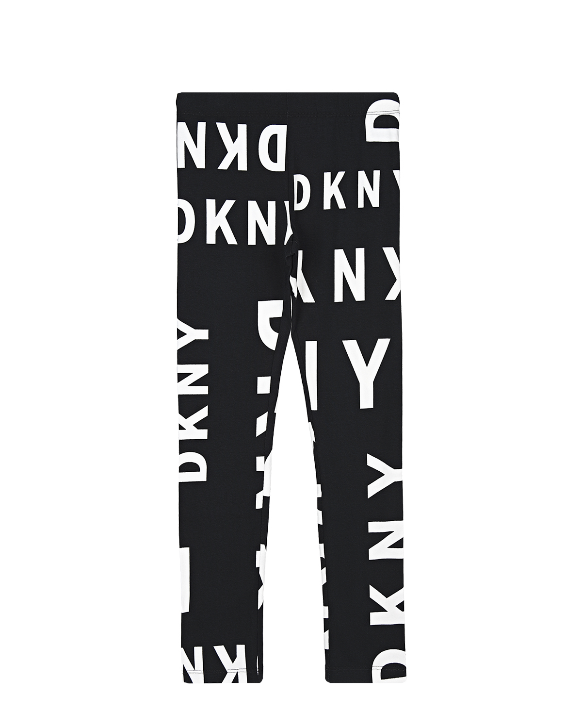 Черные леггинсы с белым логотипом DKNY детские, размер 140, цвет черный - фото 1