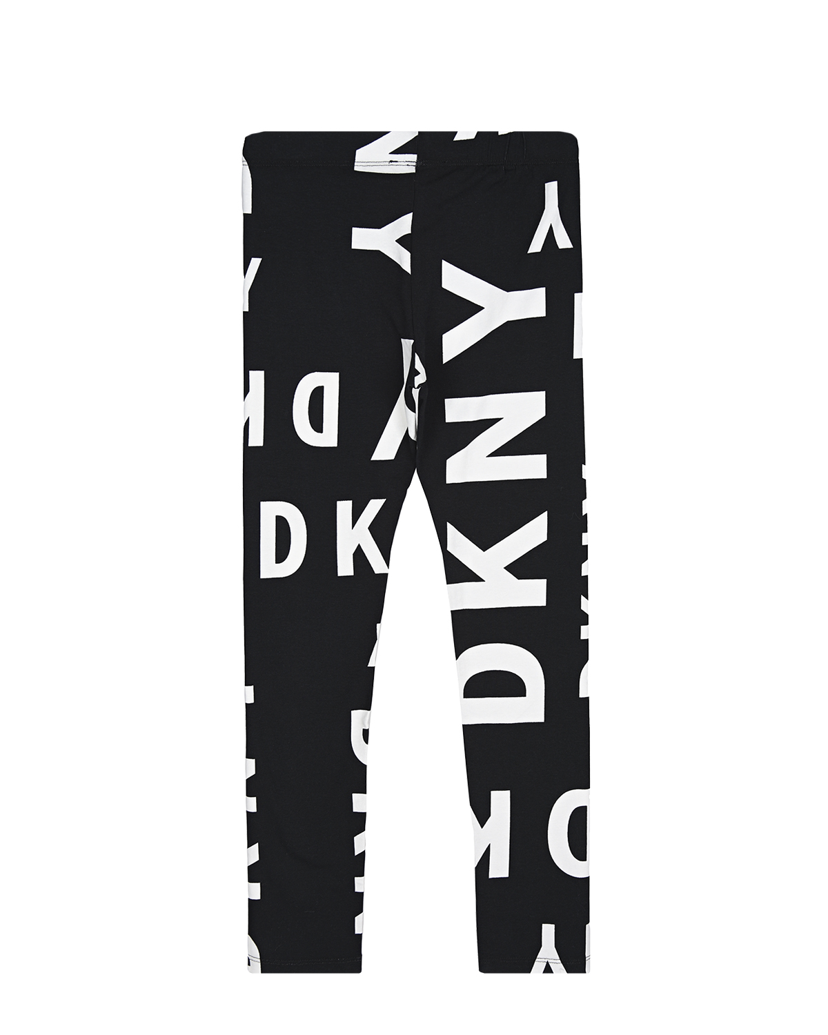 Черные леггинсы с белым логотипом DKNY детские, размер 140, цвет черный - фото 2
