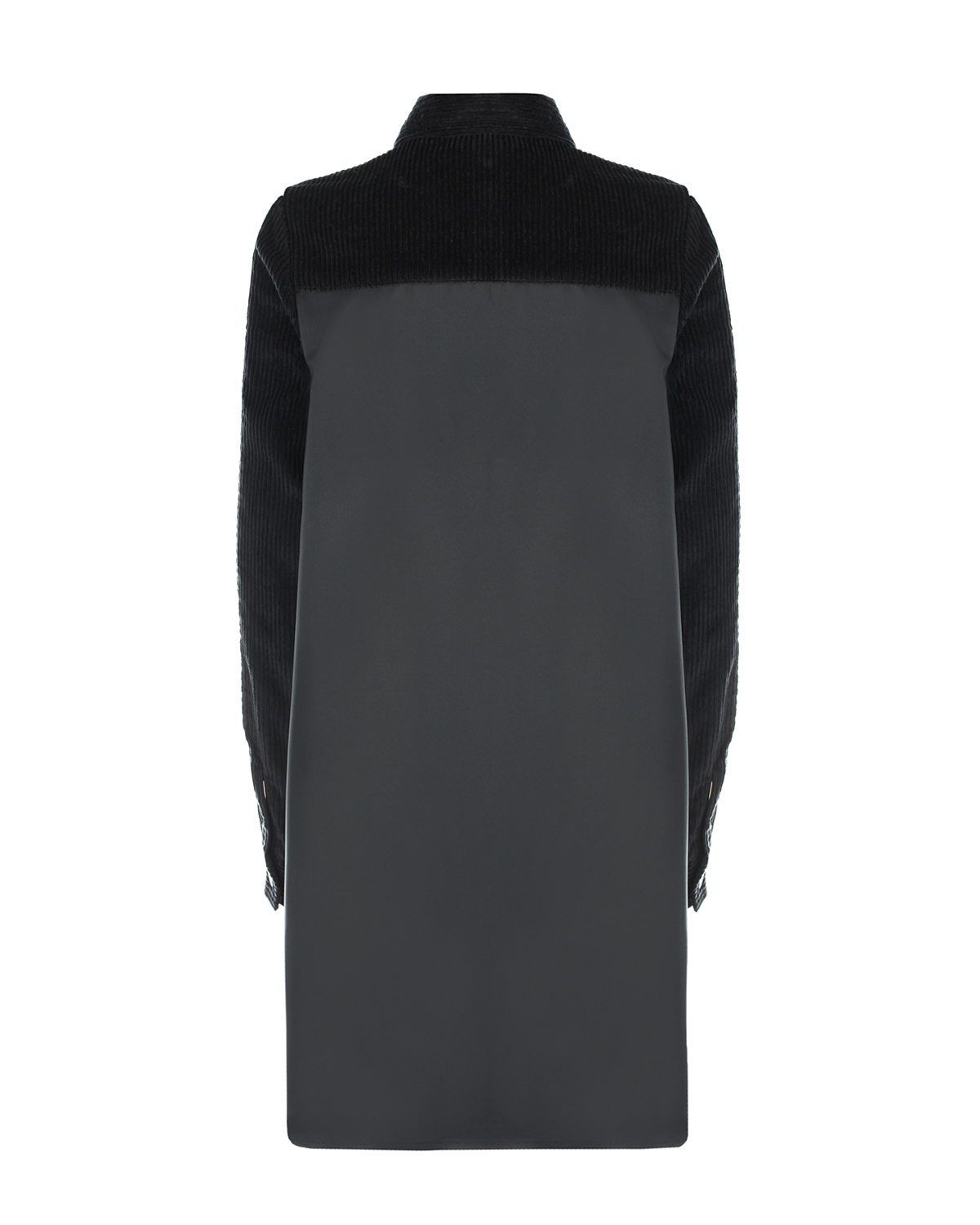 Черное платье с вельветовыми вставками DKNY детское, размер 140, цвет черный - фото 2