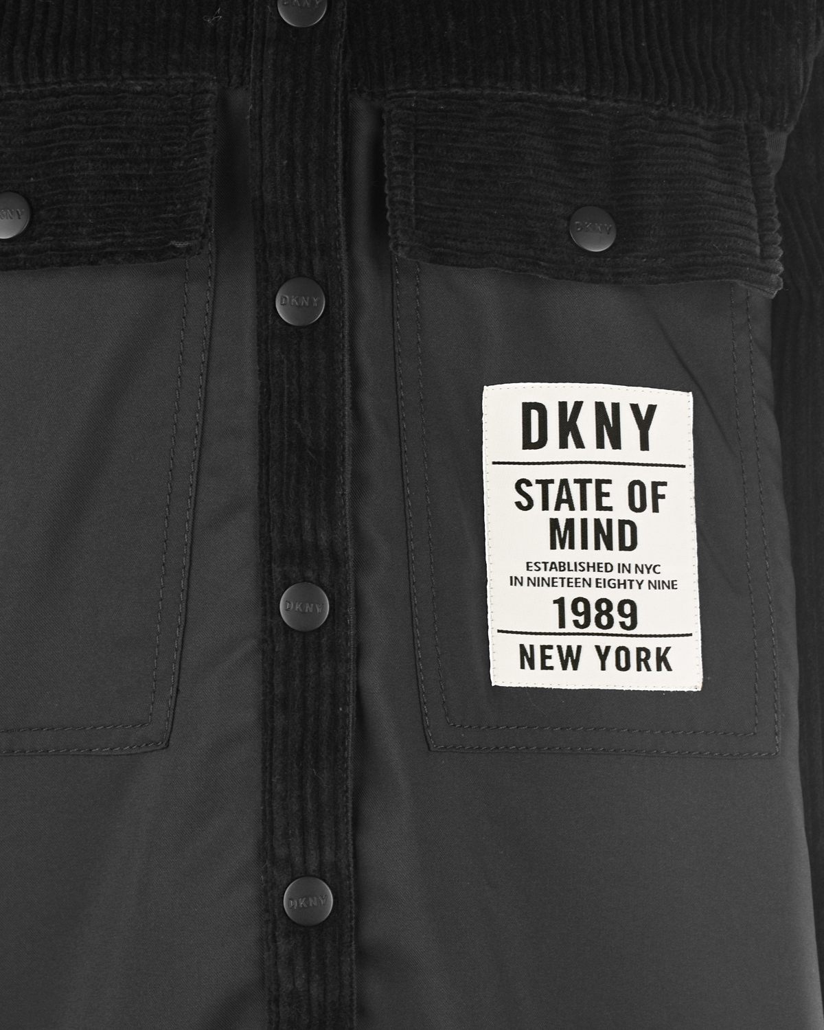 Черное платье с вельветовыми вставками DKNY детское, размер 140, цвет черный - фото 3