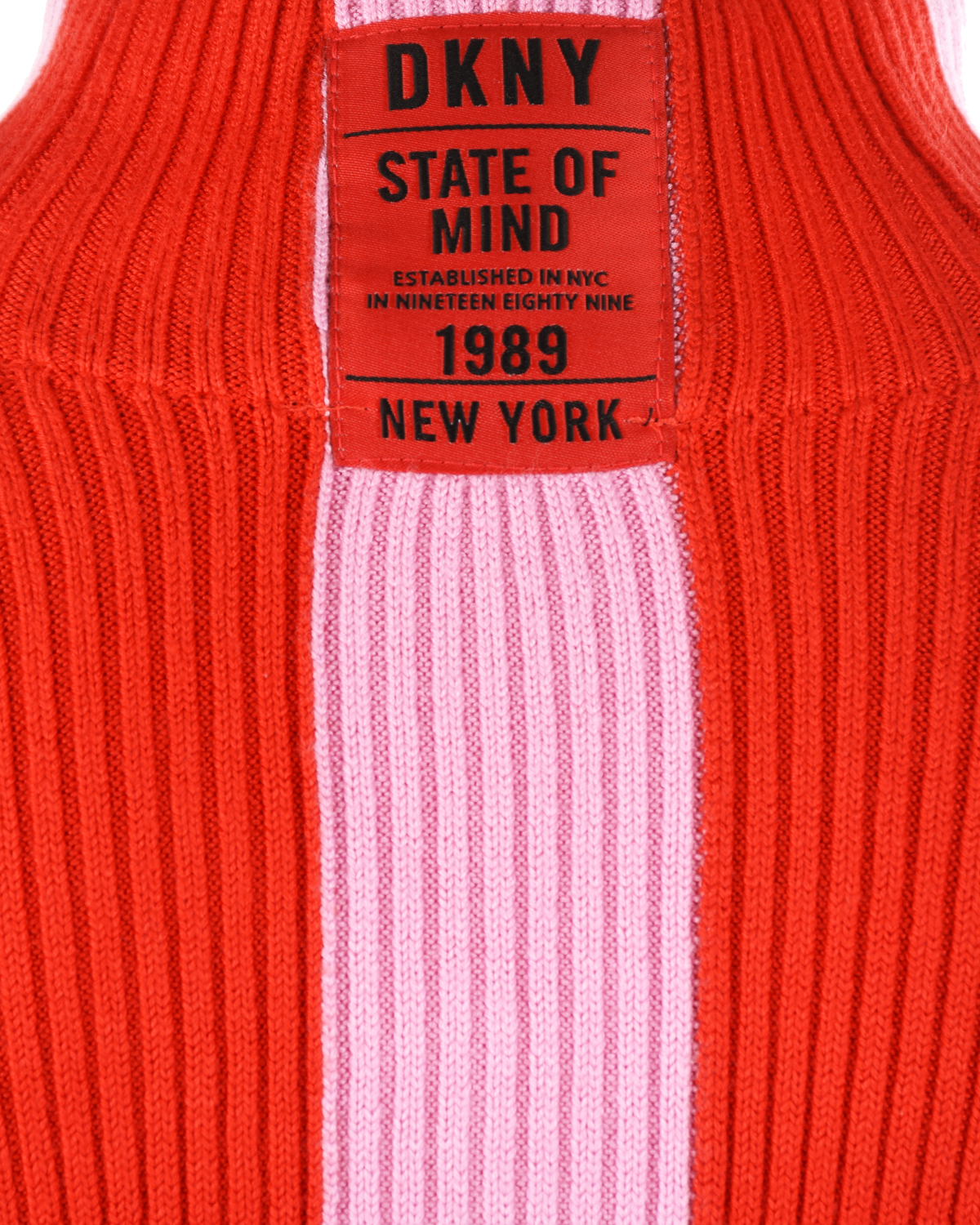 Красное платье с розовыми лампасами DKNY детское, размер 140, цвет красный - фото 4