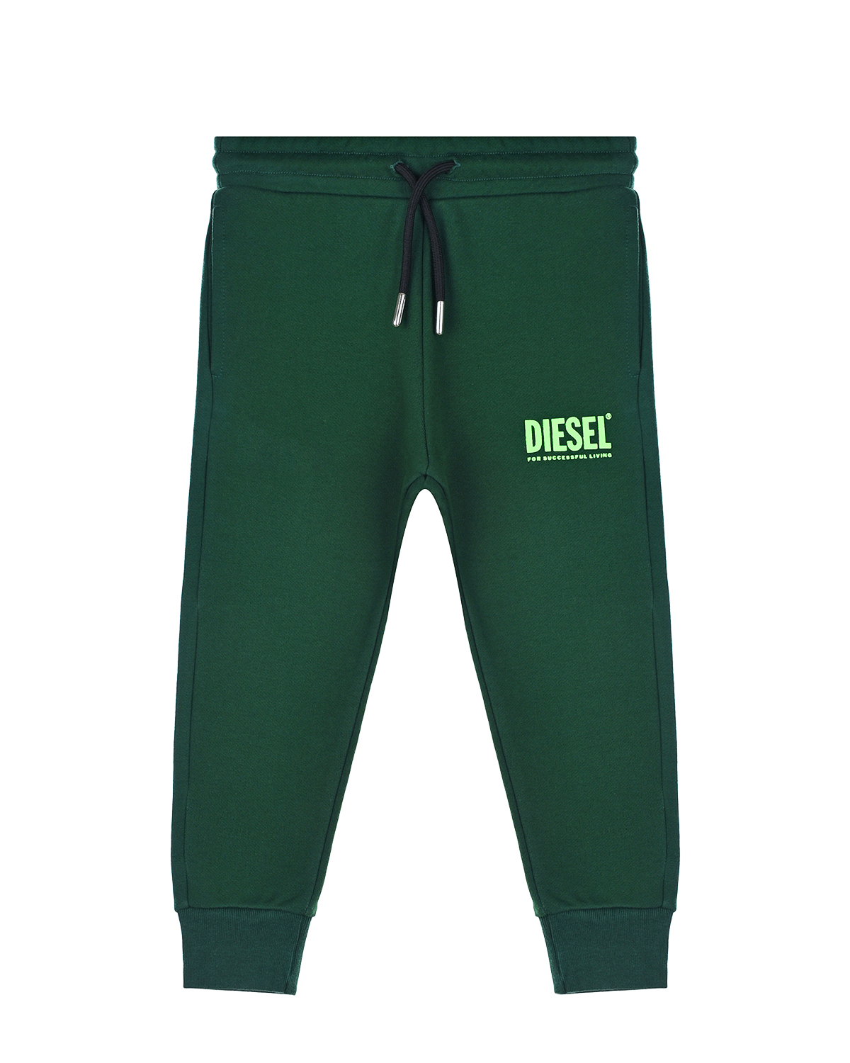 Зеленые спортивные брюки Diesel детские, размер 164, цвет зеленый - фото 1