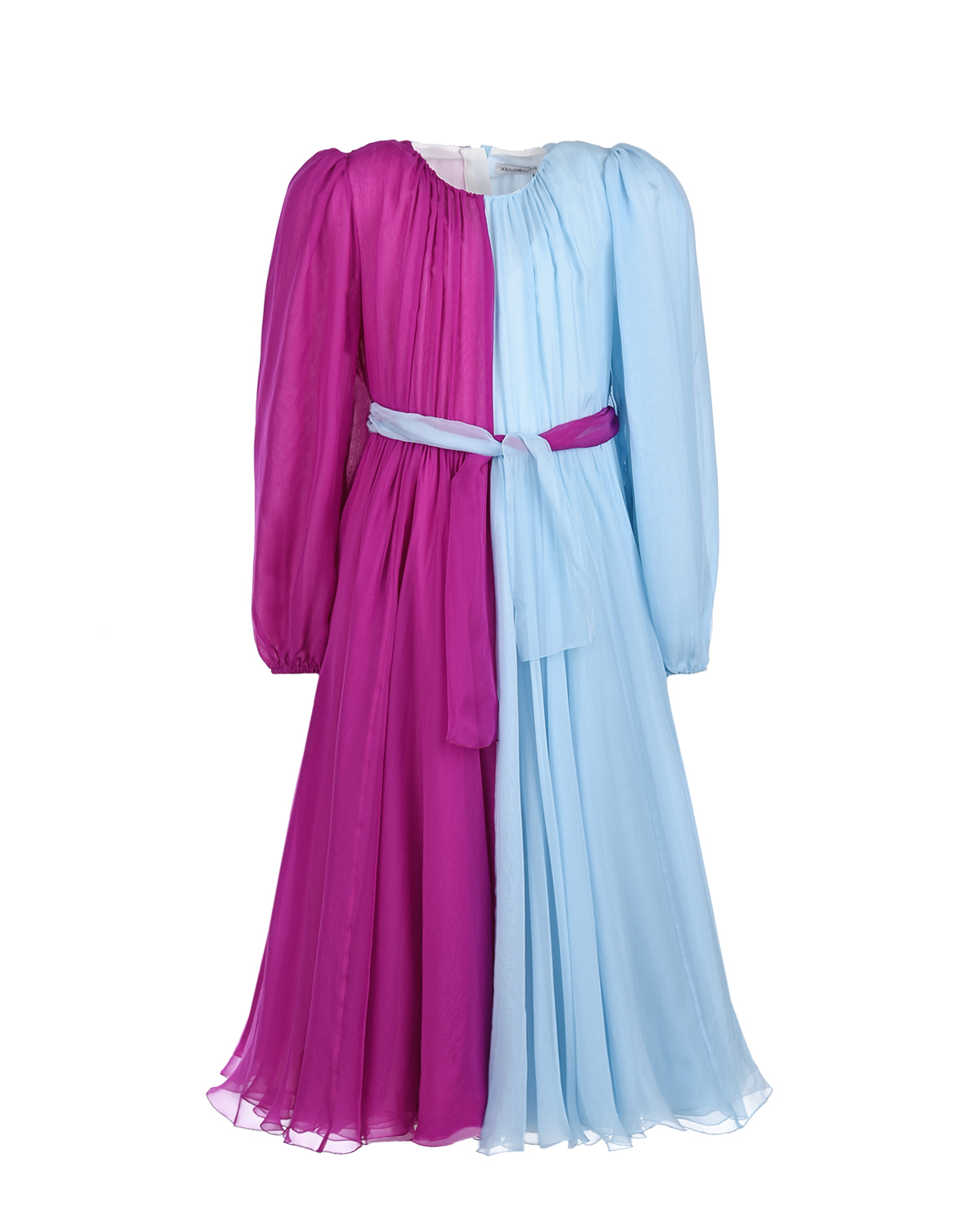 Шелковое платье в стиле color block Dolce&Gabbana детское, размер 152, цвет мультиколор - фото 1