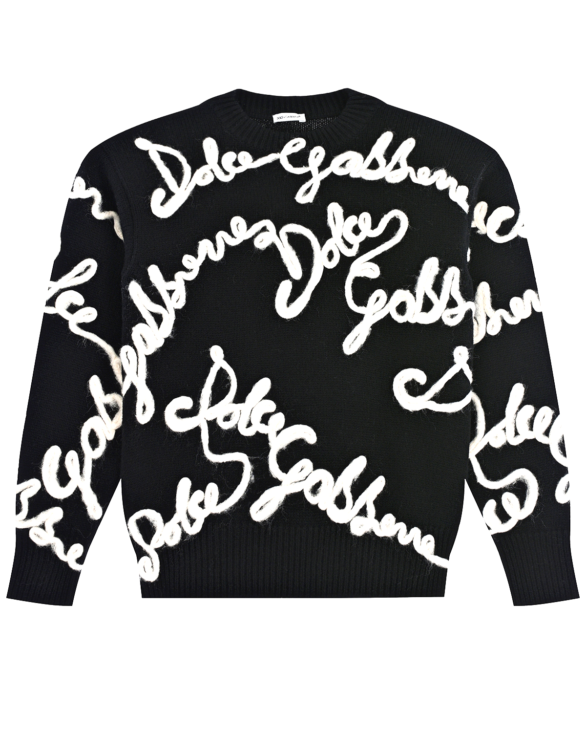 Черный джемпер с белым логотипом Dolce&Gabbana детский, размер 140 - фото 1