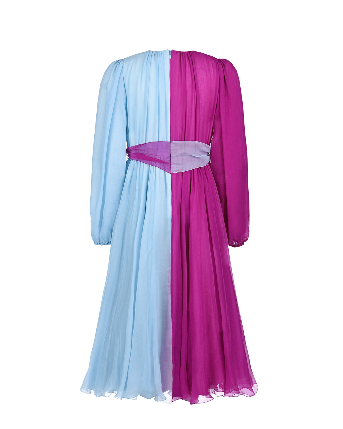 Шелковое платье в стиле color block Dolce&Gabbana детское, размер 152, цвет мультиколор - фото 2