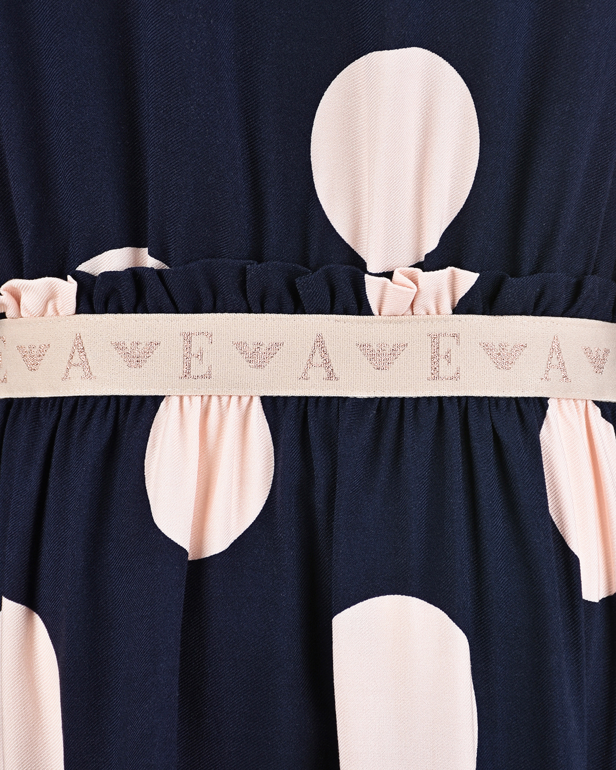 Темно-синее платье в розовый горох Emporio Armani детское, размер 116, цвет мультиколор - фото 4