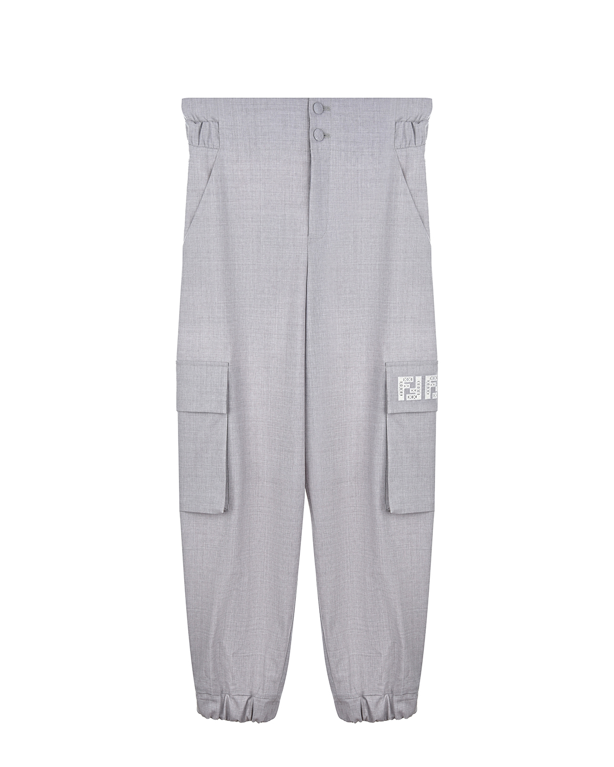 Серые брюки из костюмной ткани Fendi детские, размер 140, цвет серый - фото 1