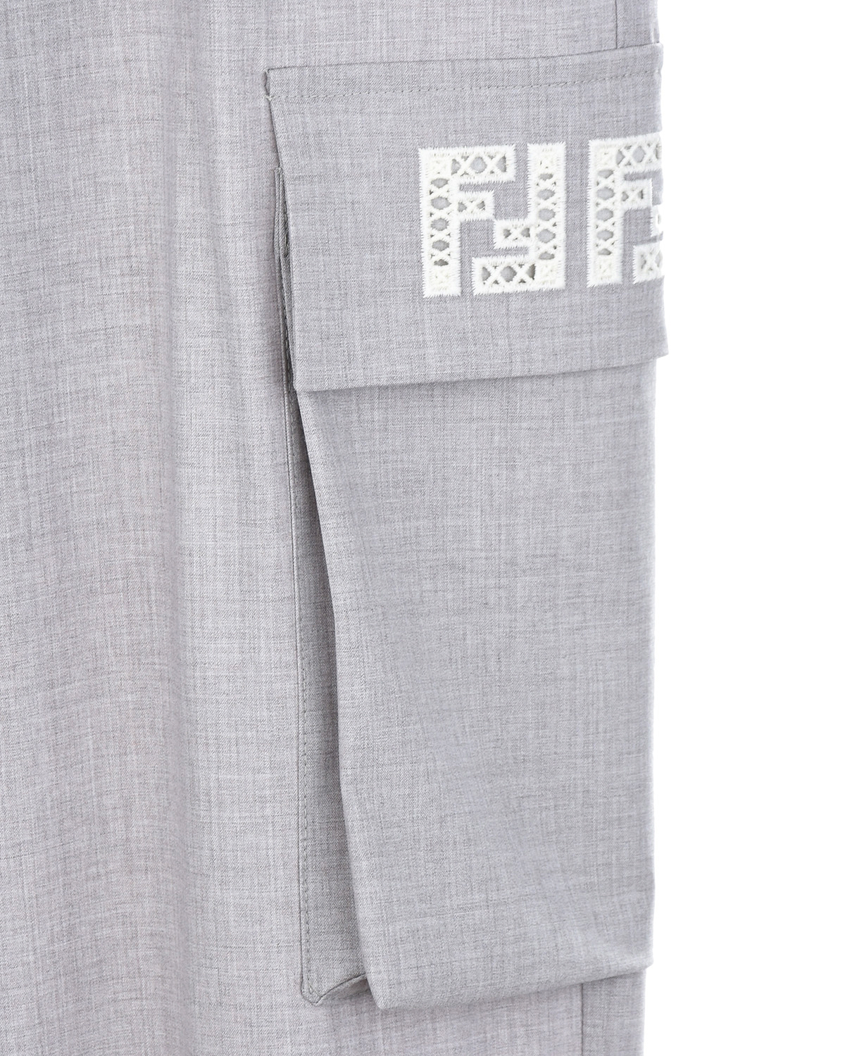 Серые брюки из костюмной ткани Fendi детские, размер 140, цвет серый - фото 5