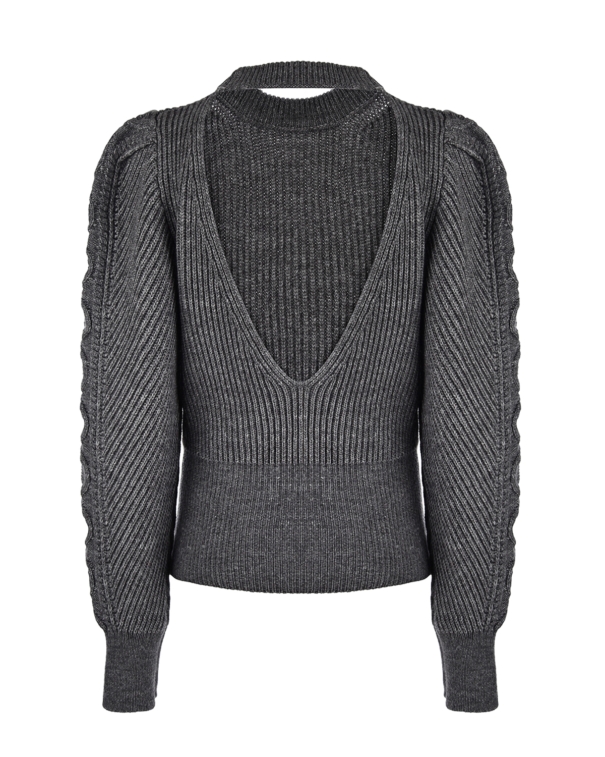 Серый джемпер с объемными рукавами Forte dei Marmi Couture, размер 40 - фото 4