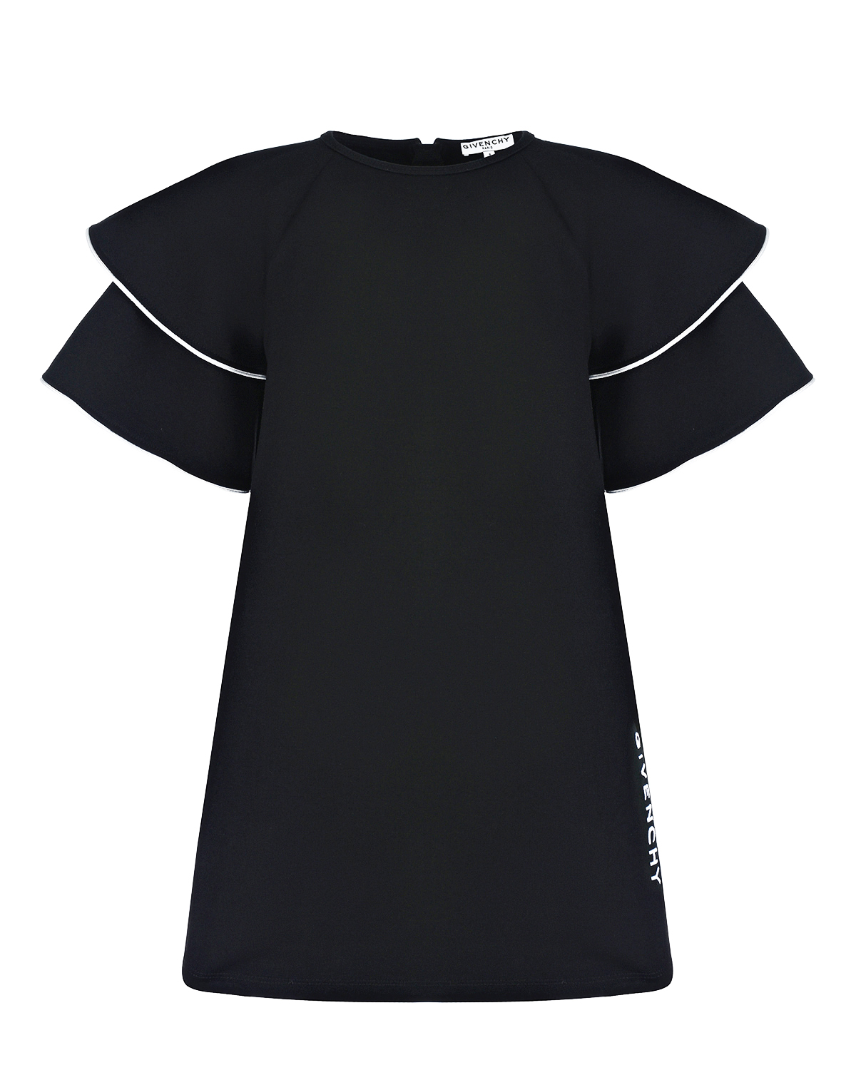 Черное платье с рукавами-воланами Givenchy детское, размер 128, цвет черный - фото 1
