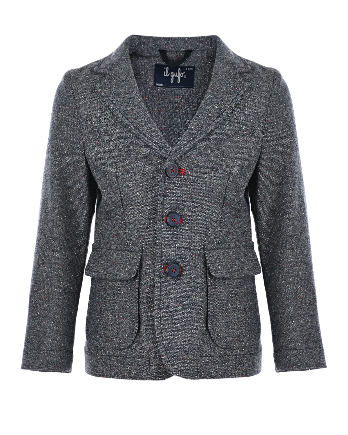 

Серый пиджак с накладными карманами IL Gufo детский, Синий, Серый пиджак с накладными карманами IL Gufo детский