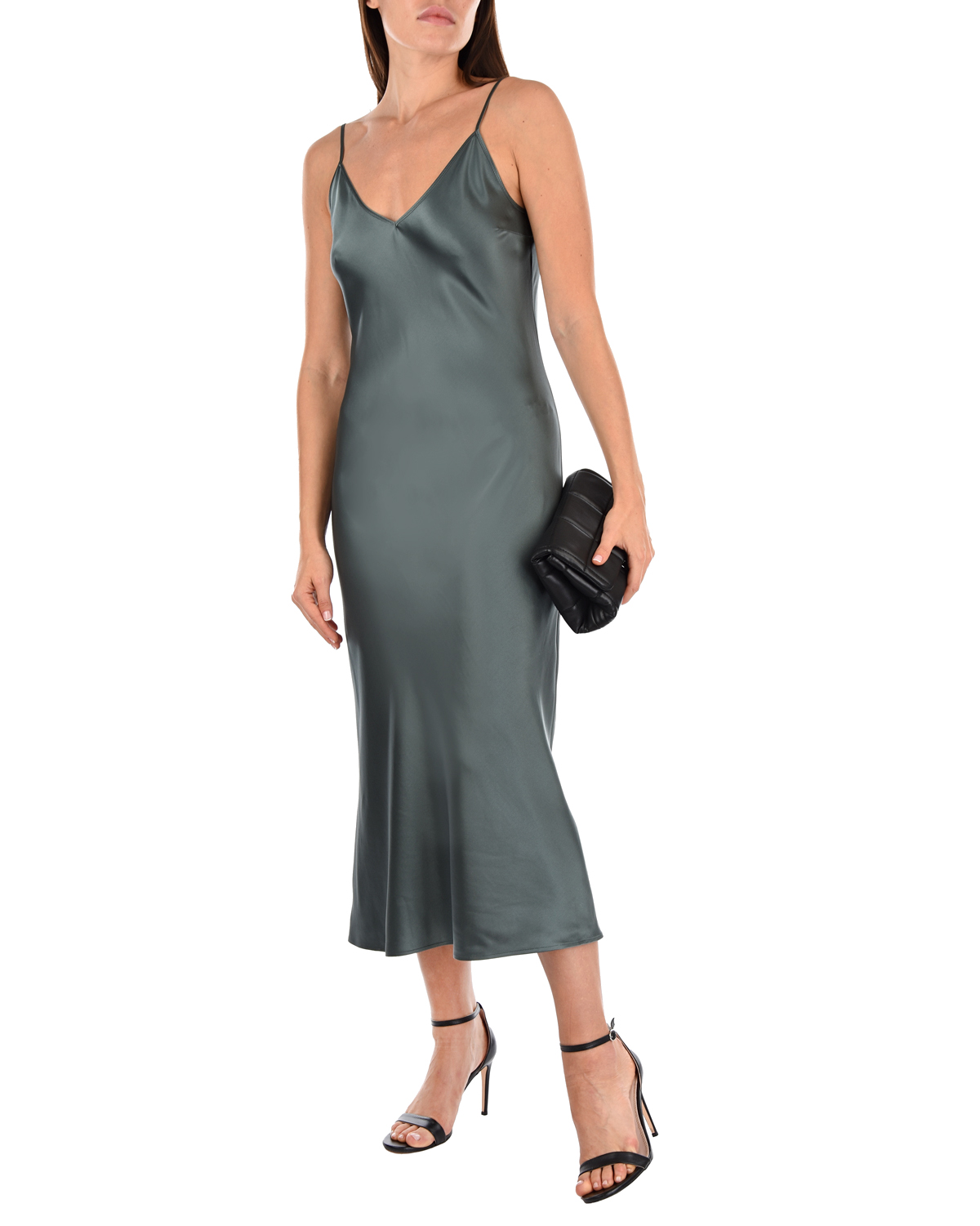 Шелковое платье-комбинация изумрудного цвета Joseph, размер 38 - фото 2