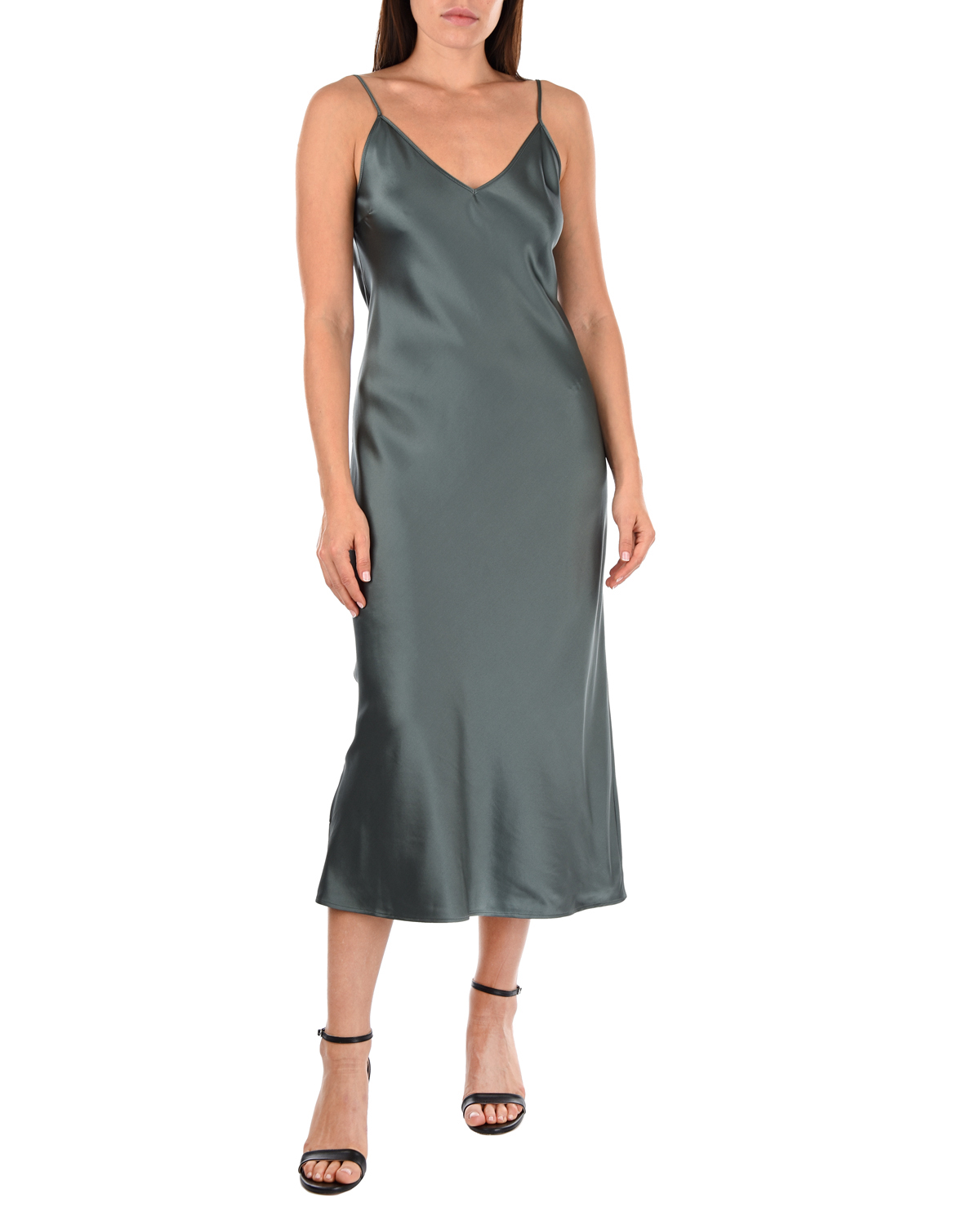 Шелковое платье-комбинация изумрудного цвета Joseph, размер 38 - фото 3