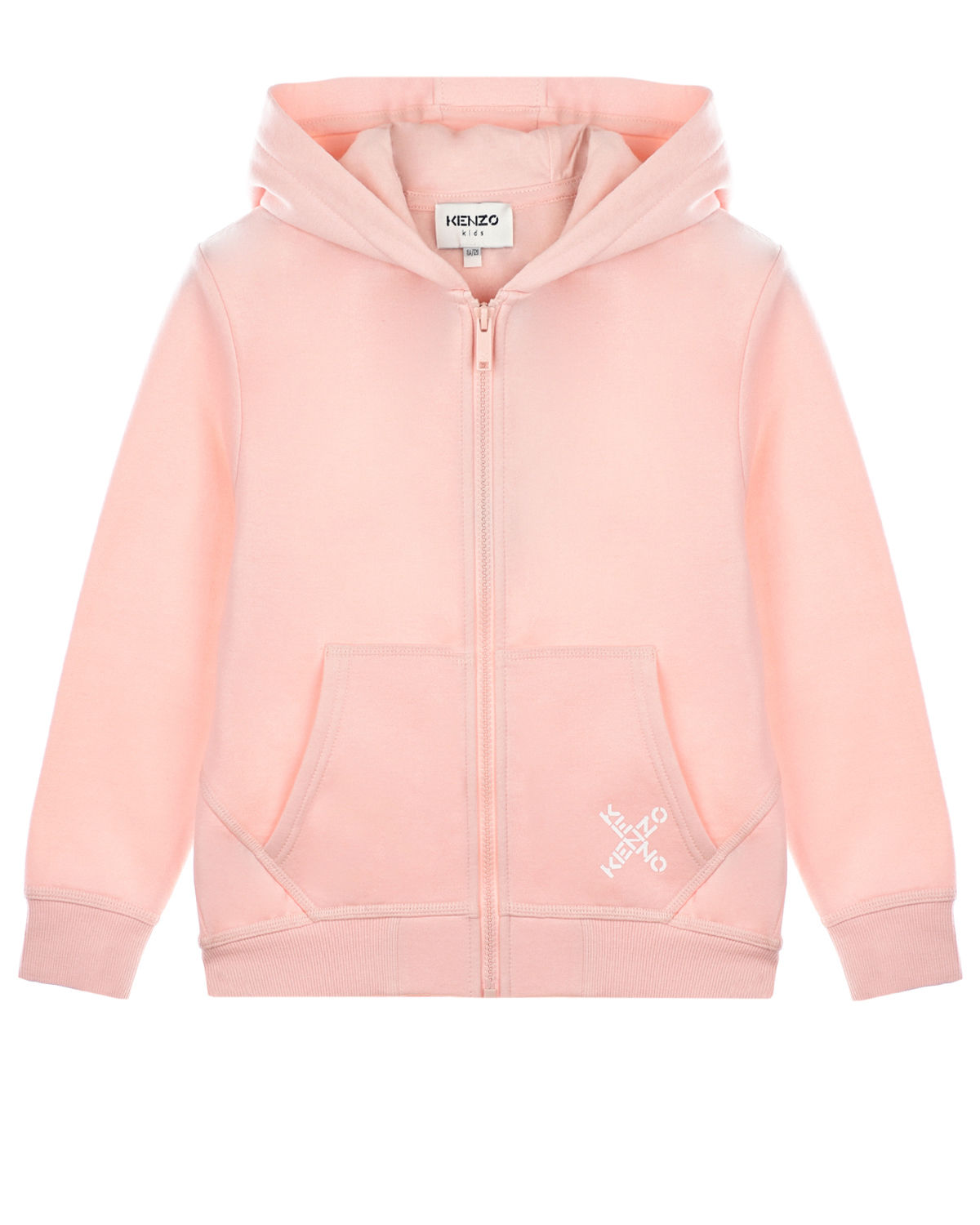 Розовая спортивная куртка с капюшоном KENZO детская, размер 116, цвет розовый