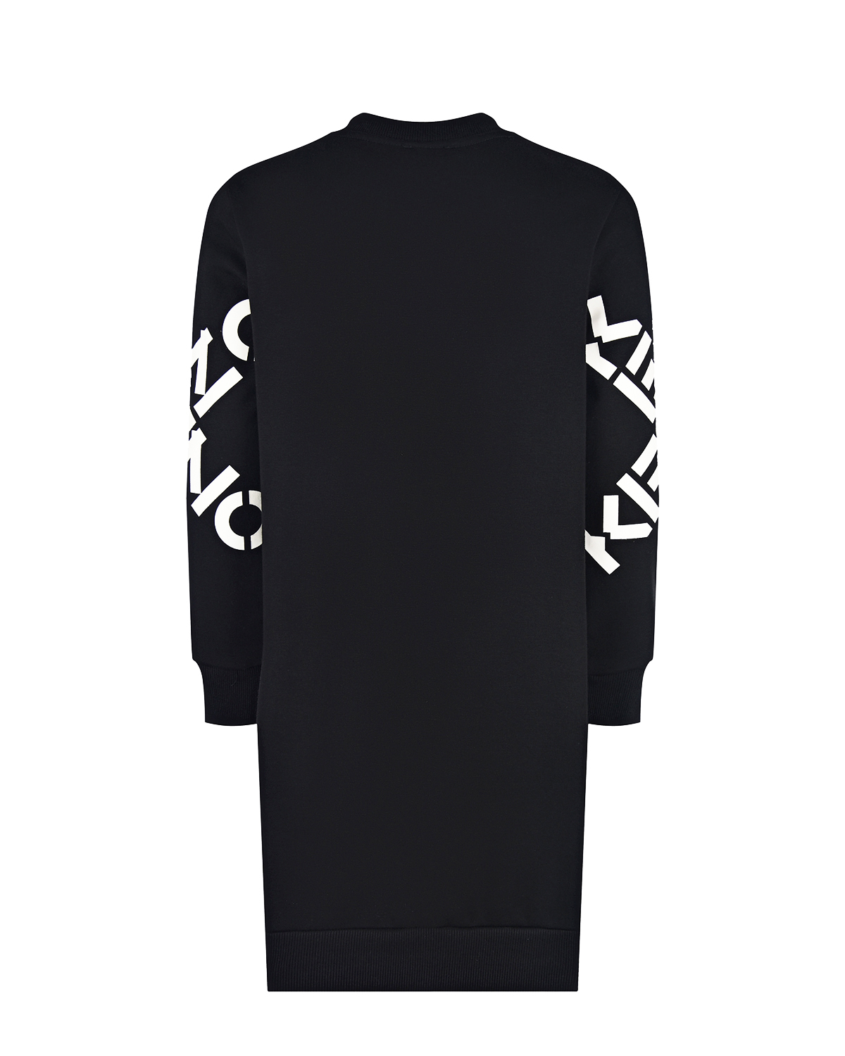 Черное платье с лого на рукавах KENZO детское, размер 128, цвет черный - фото 2