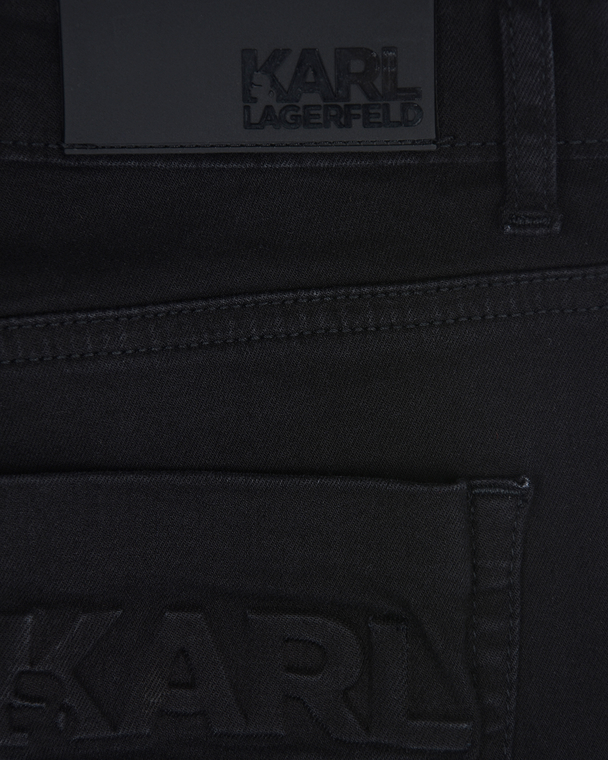 Черные джинсы с тисненым логотипом Karl Lagerfeld kids детские, размер 152, цвет черный - фото 5