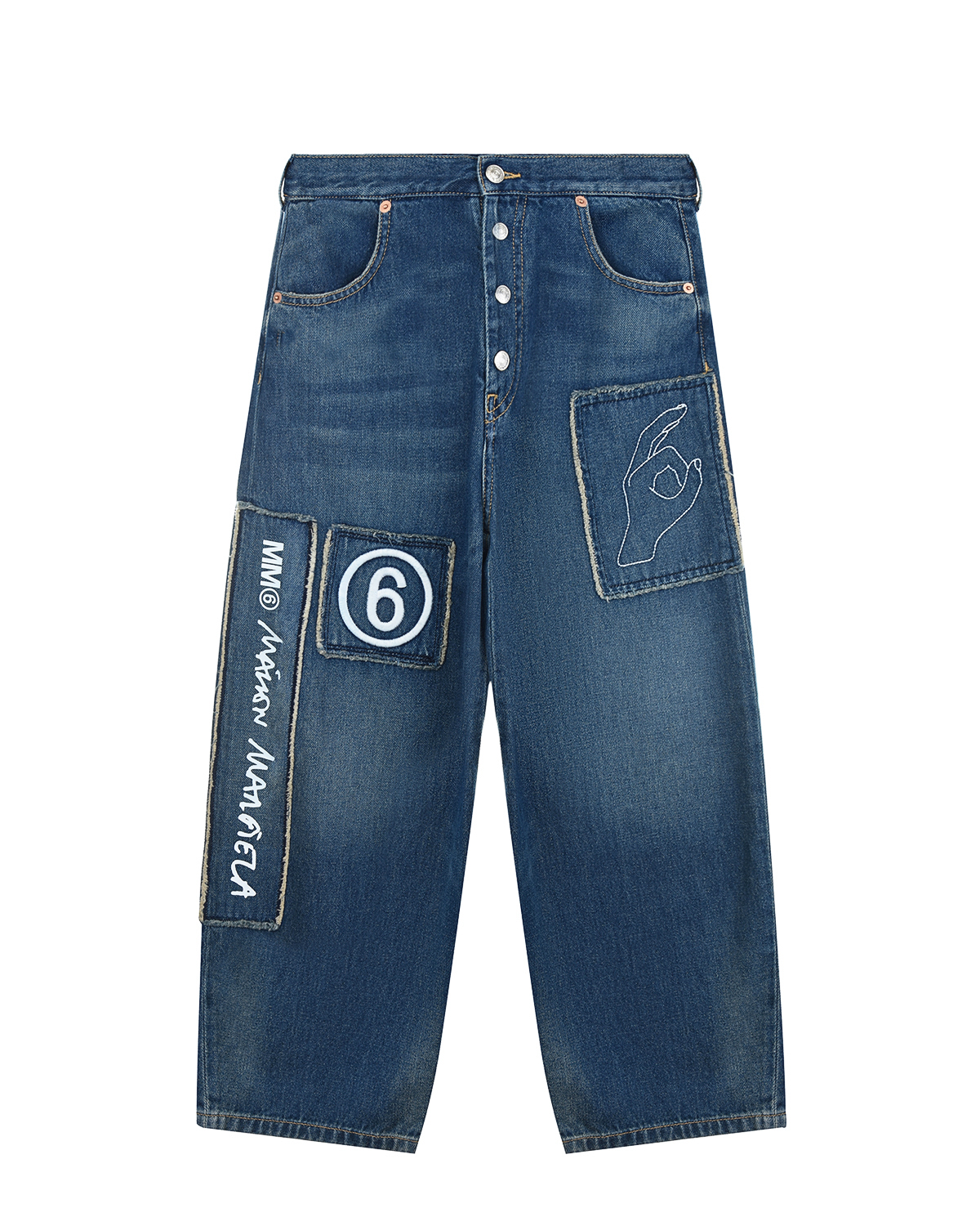 Синие джинсы с патчами MM6 Maison Margiela детские