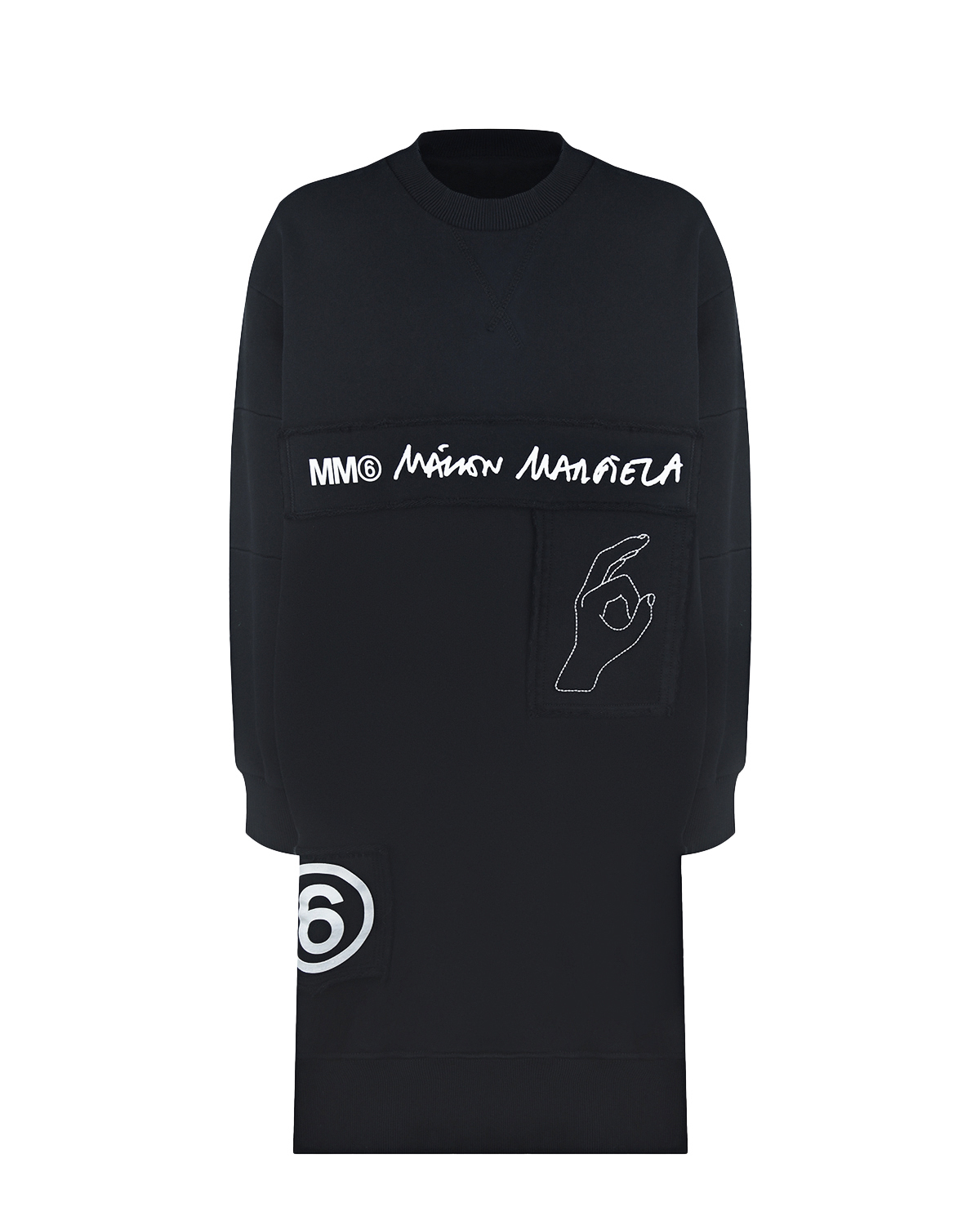 Черное платье-свитшот MM6 Maison Margiela детское, размер 176, цвет черный - фото 1
